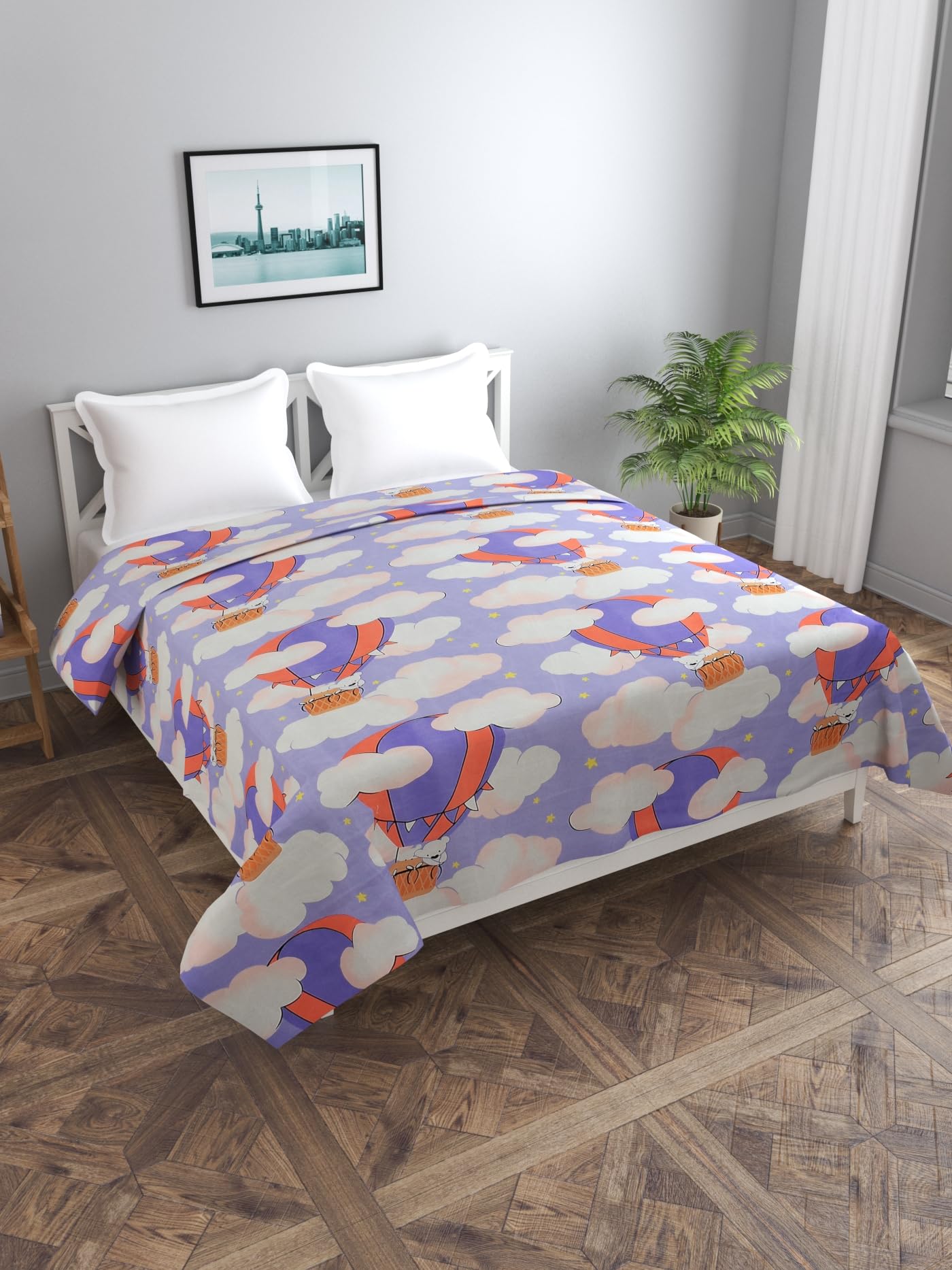 MORADO Glace Cotton Double Duvet Cover/Rajai Cover/Blanket Cover with Zipper (90x100 Inches, Puple)-image-36