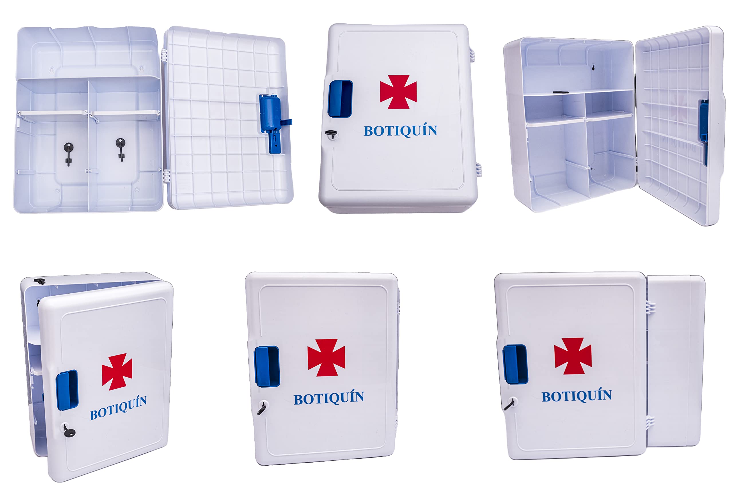 FERRETELIX® Armario Botiquín de Pared con Llave – 40 x 30 x 16 cm – Equipado para Primeros Auxilios – Ideal para Hogar, Oficina o Negocio