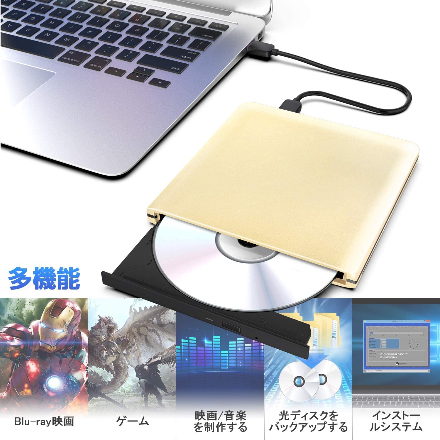 Amazon.co.jp: ブルーレイドライブ 外付 USB3.0 bdドライブ Blu-Ray CD