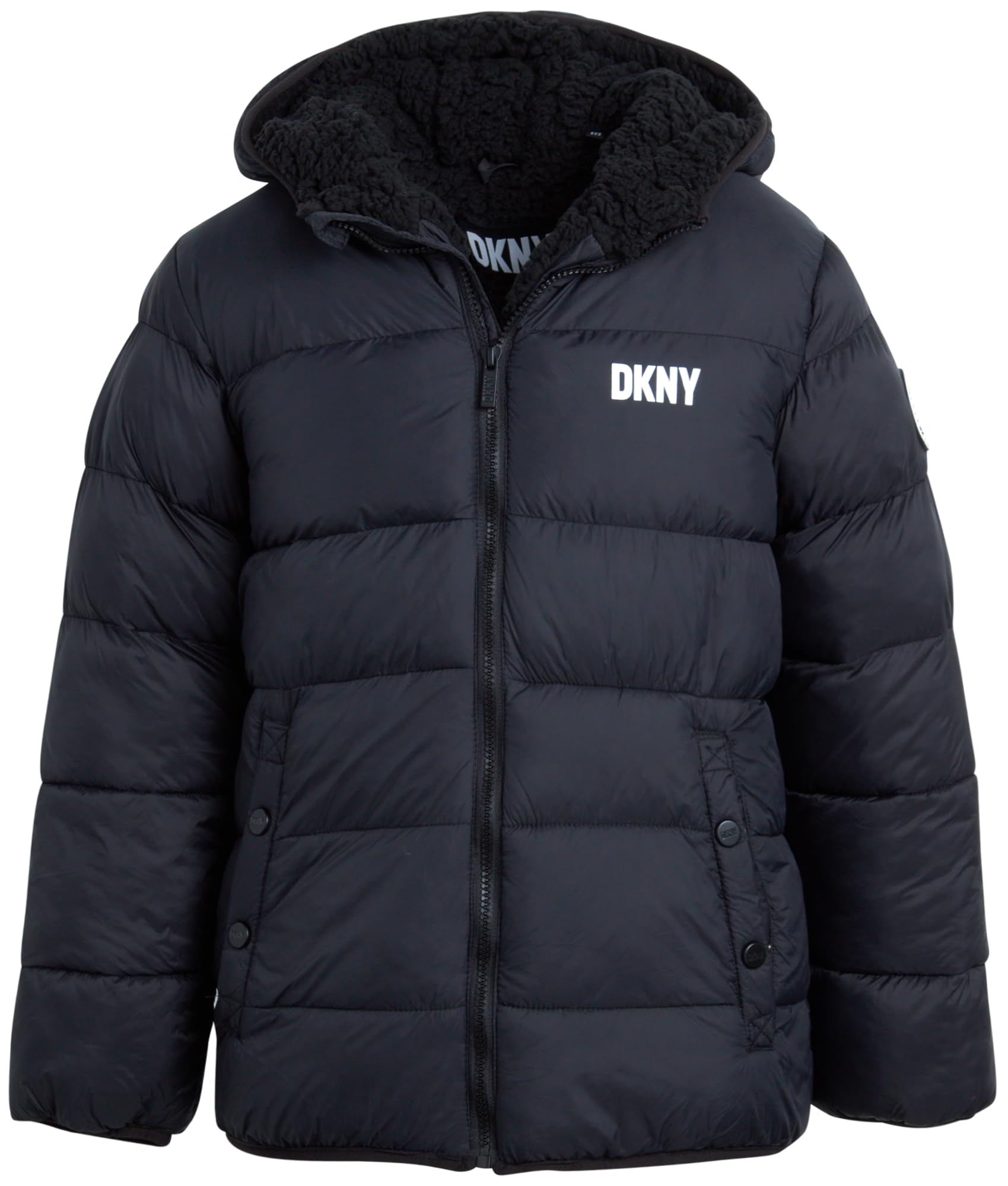 DKNYBoys' Winter Jacket Heavyweight Sherpa Lined Bubble Puffer Coat with  Convenient Pockets Jacket for Boys (Size: 4-20)