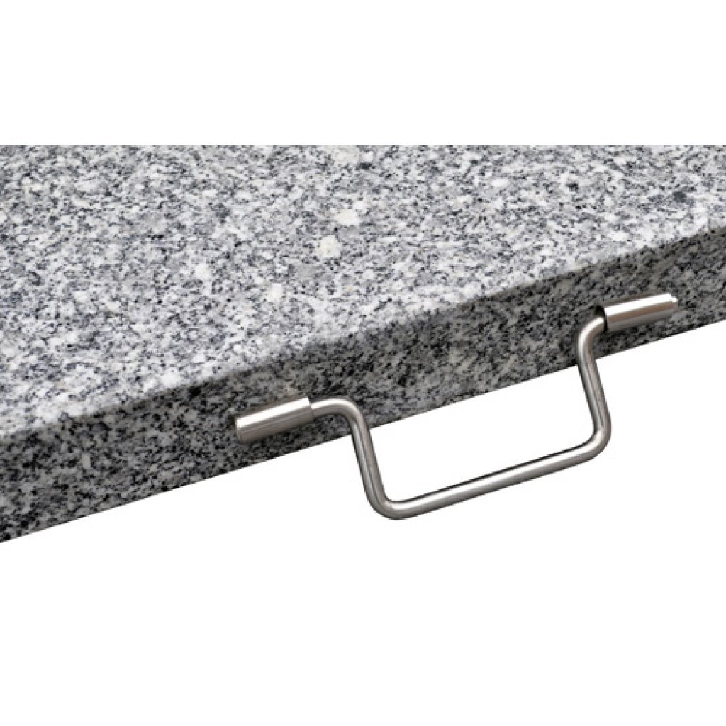 Festnight- Pied de Parasol en Acier Inoxydable et Granit Poli 30kg Gris