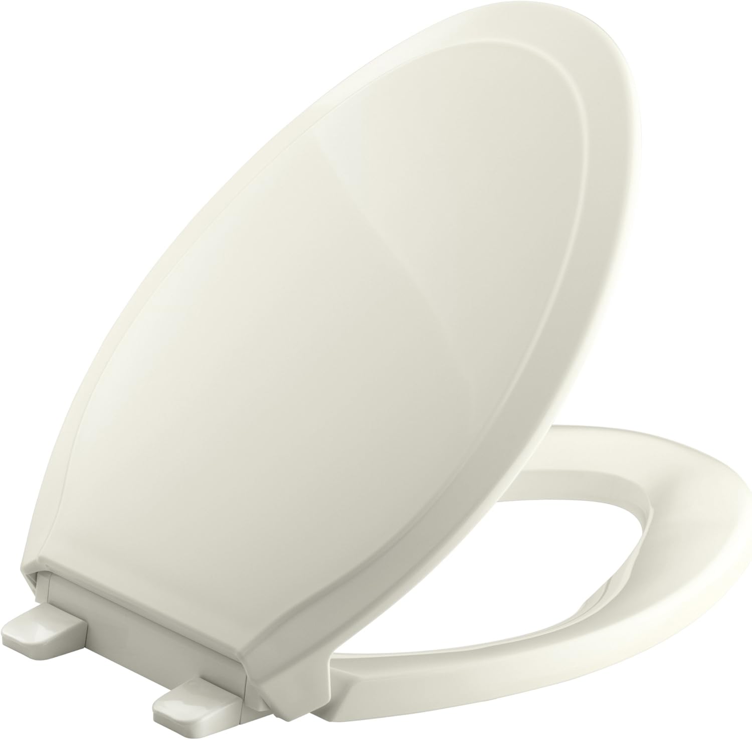 KOHLER K-4734-0 Rutledge Elongated White Toilet Seat, With Grip-Tight Bumpers, Quiet-Close Seat, Quick-Release Hinges, Quick-Attach Hardware, No Slam Toilet Seat - - 