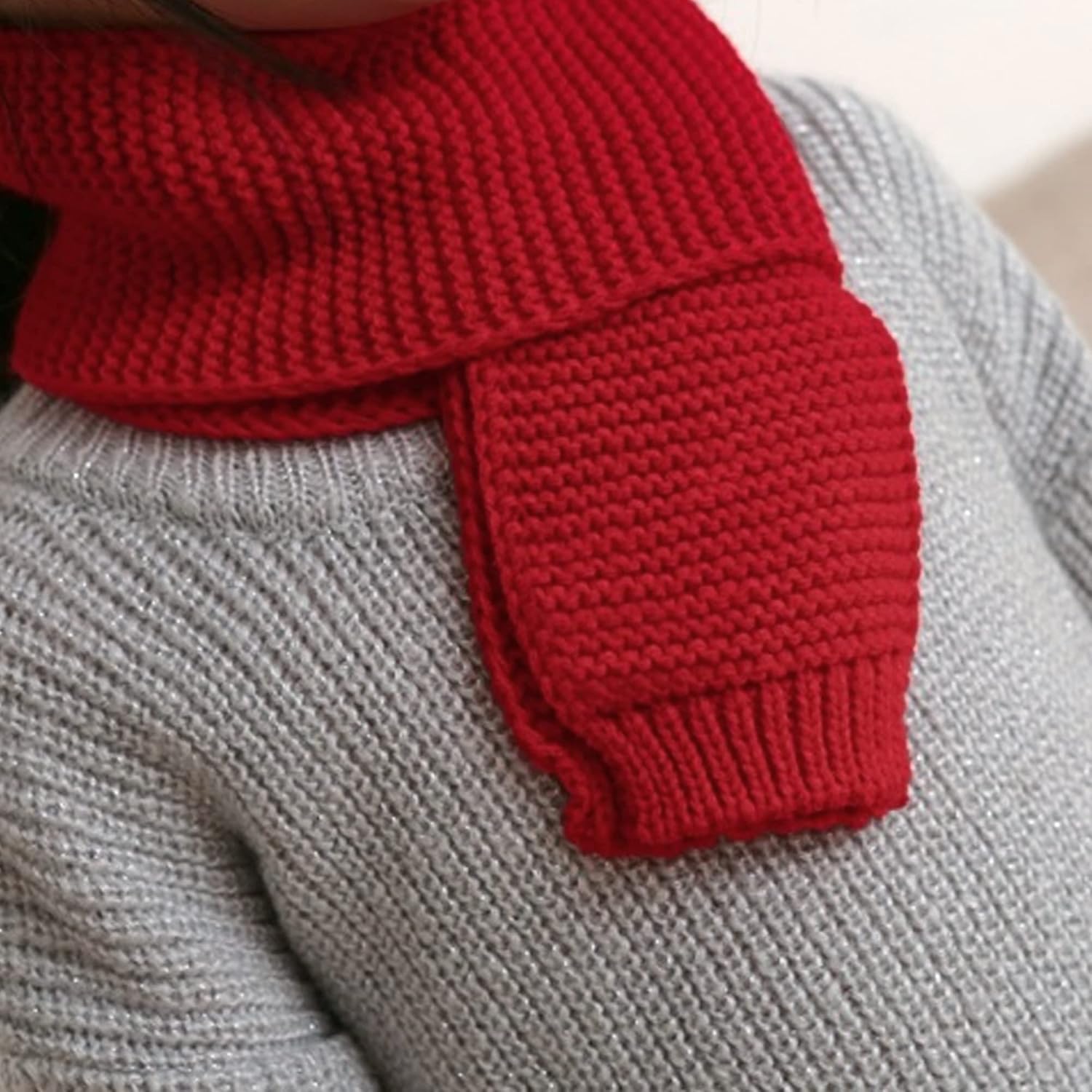 CY Toddlers Infant Babys Winter Scarf Kids Solid Color Knitted Scarves Winter Warm Scarf Red : Clothing, Shoes & Jewelry
