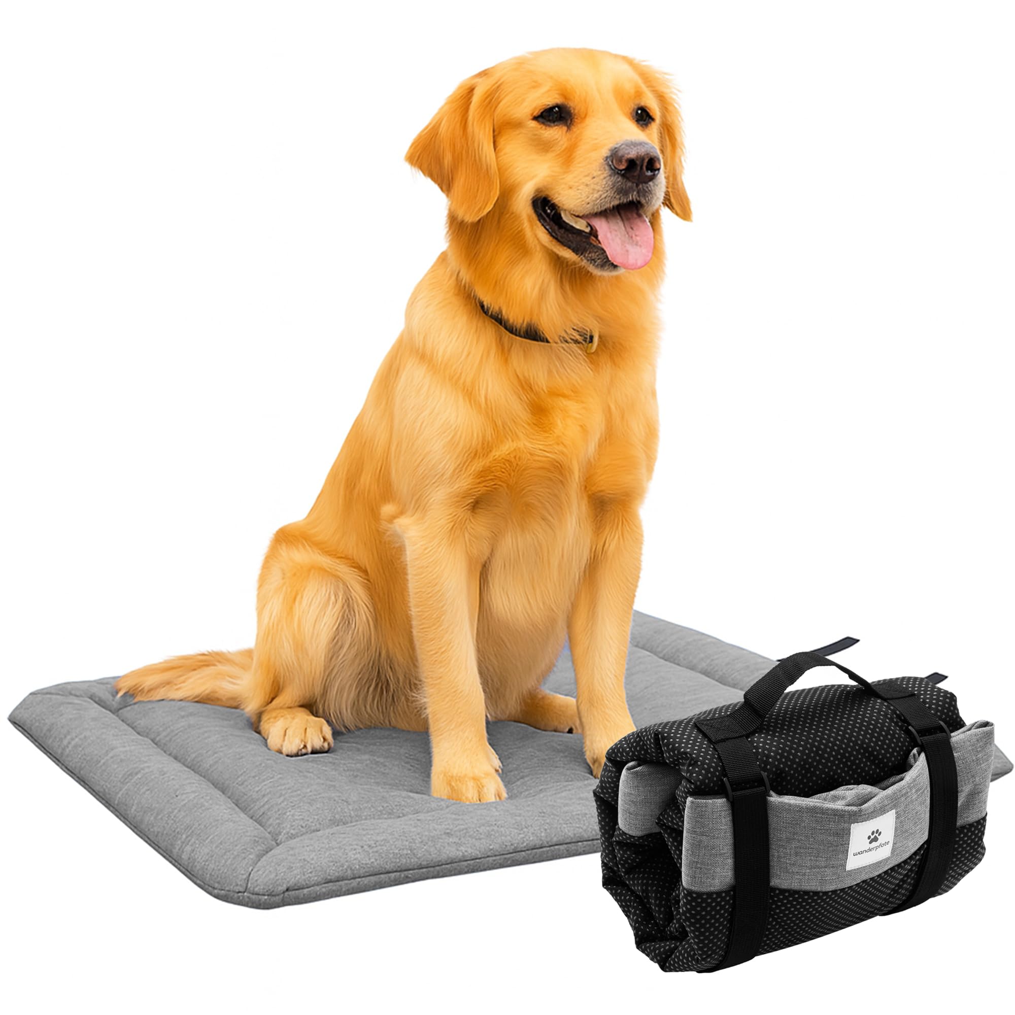 Hundedecke für Unterwegs, 110 x 80cm – Waschbar, Orthopädisch, Wasserdicht – Hochwertiges Design – Hundedecke Outdoor, Hundematte Auto (Grau, Größe XL)