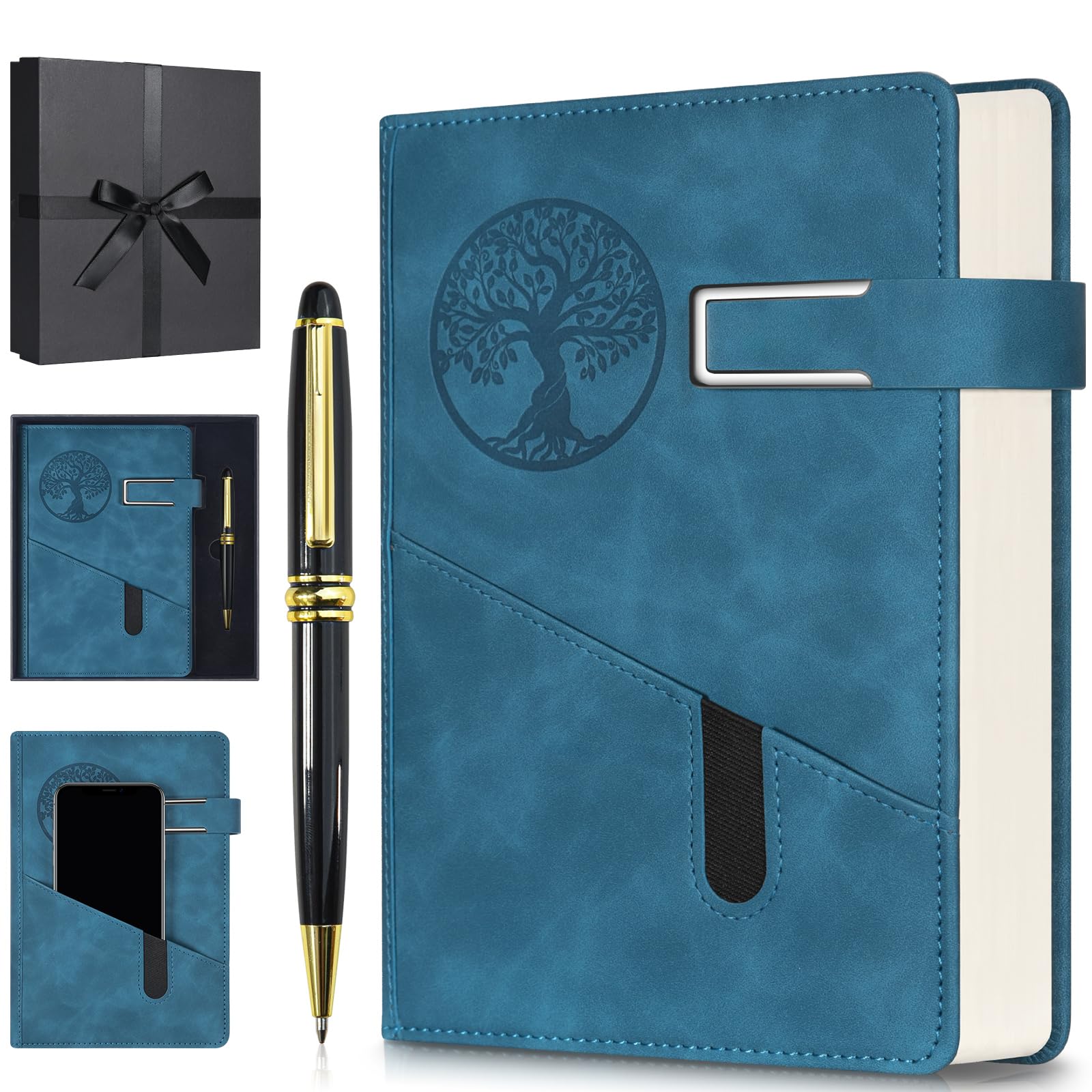 Lined Notebook Journal for Men Women, 365 Pages Numbered College Ruled Notebook, Hardcover Leather Journal with Pen & Gift Box, Thick Daily Diary, Professional Notebooks for Work, School, Business, A5The Forest Stewardship Council