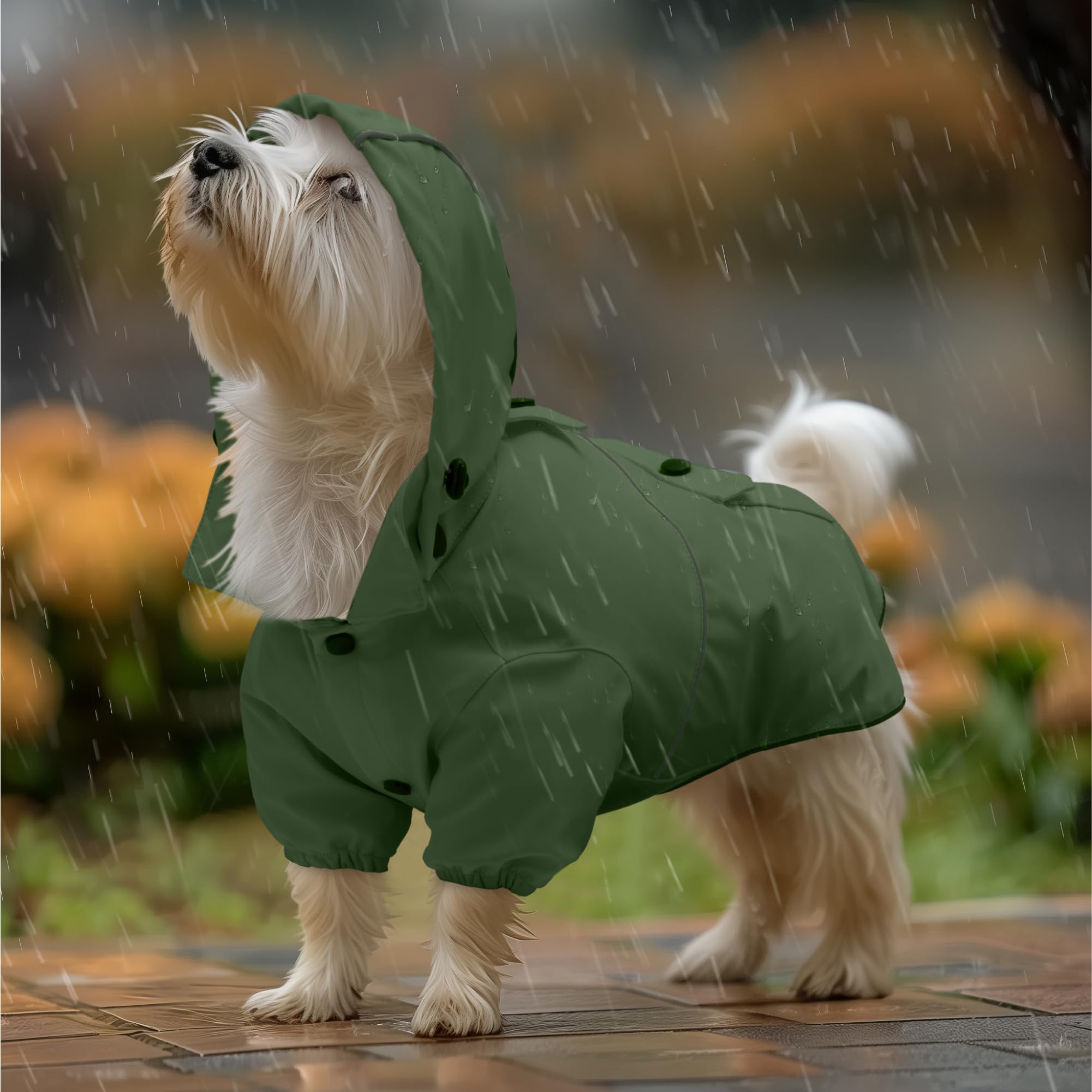 Navaris Manteau Impermeable pour Chien - Vetement de Pluie Imperméable pour Chien Petite et Grande Taille du XS au XL - Veste Cire de Protection