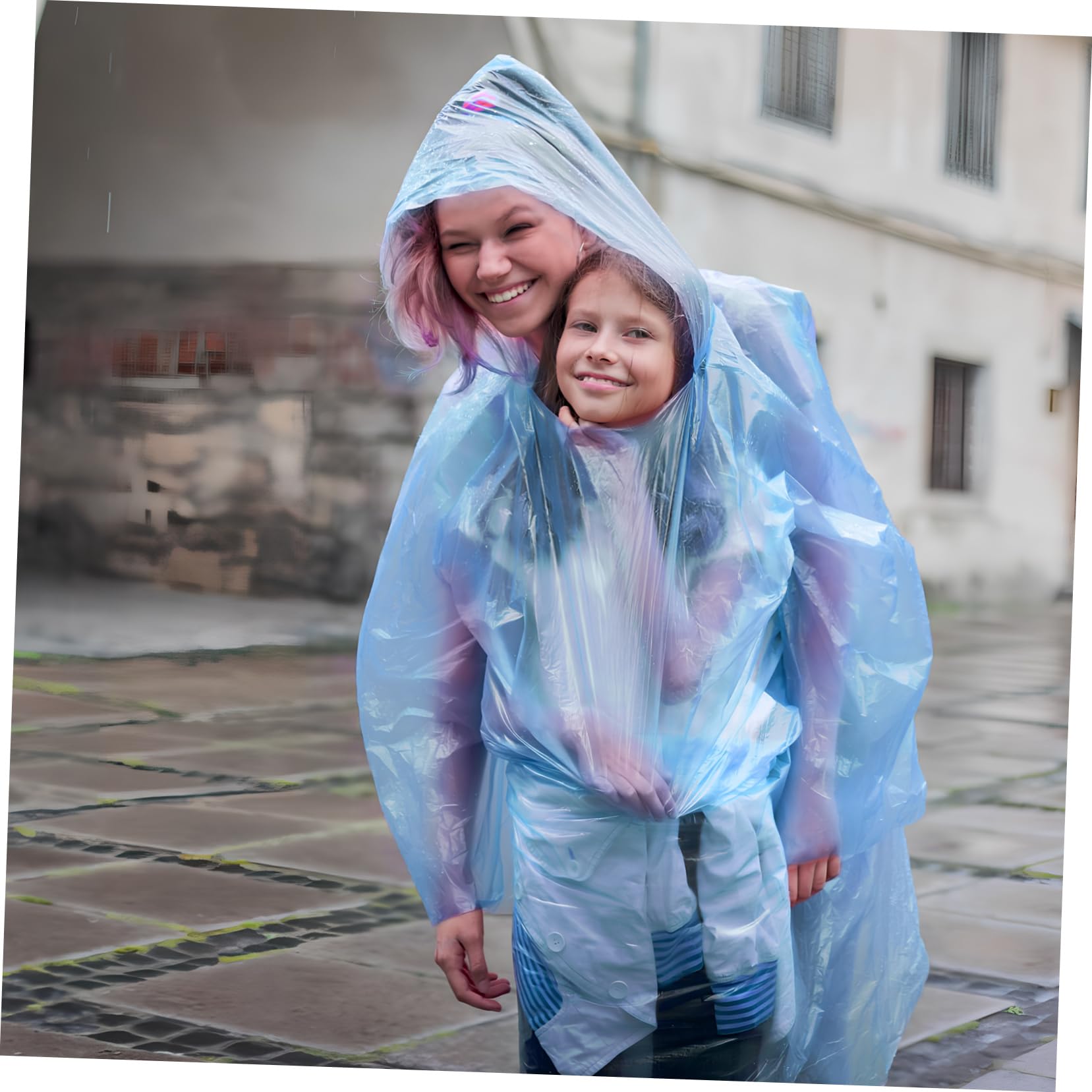 Veemoon 10juegos Poncho De Emergencia Con Capucha Chaqueta De Lluvia Transparente Trajes De Lluvia Para