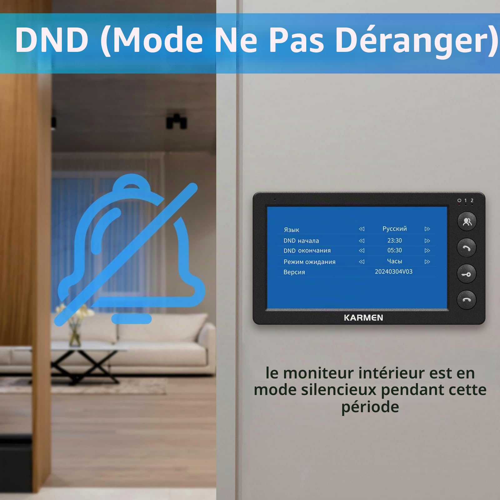 Karmen Interphone vidéo Filaire, Interphone de Porte, Extérieur étanche, Vision Nocturne Infrarouge, Parlant au Visiteur, Prend en Charge AC 100V-240V