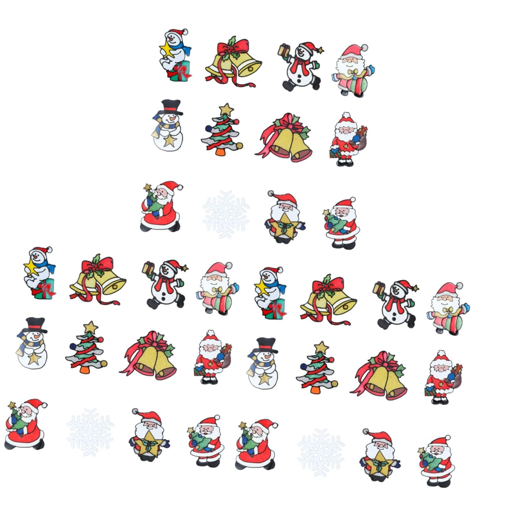 IMIKEYA 36 Stk Fensteraufkleber Urlaub Fenster haften urlaub wandtattoos weihnachtsparty liefert Weihnachtskunst weihnachtsdeko büro dekoration Weihnachtsabziehbilder Weihnachtsaufkleber