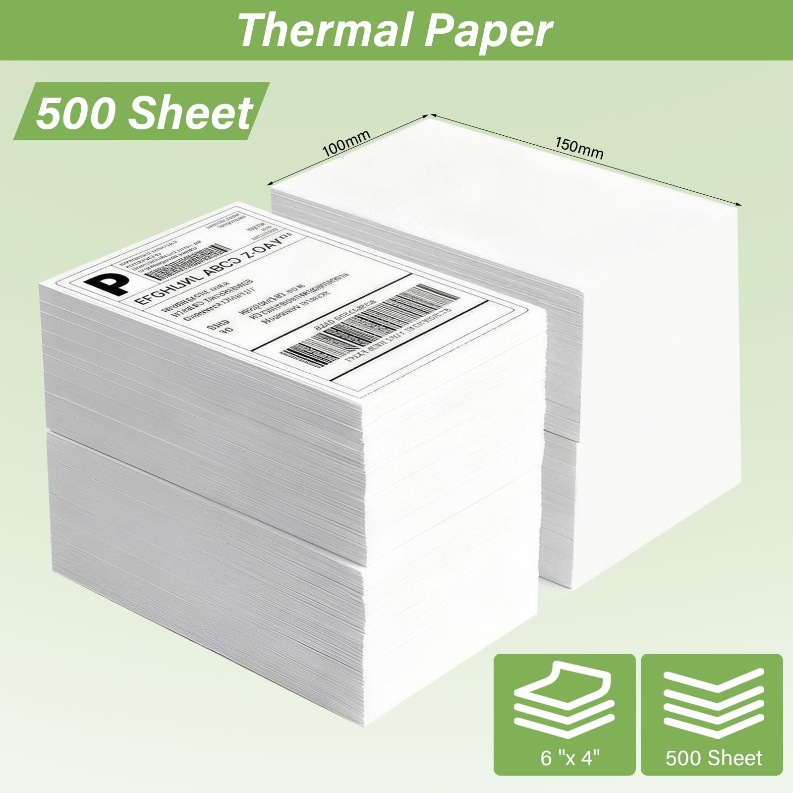Compatible avec les Imprimante Thermique Etiquette, 500 etiquette thermique 4''x 6'' (10 x 15 cm), Etiquette Imprimante Thermique, pour imprimante d'étiquettes