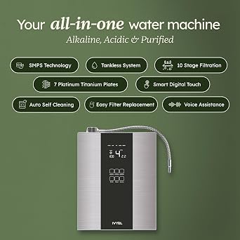 Korea-Made Ivyel PL Alkaline Water Machine,Water ionizer, Produces ph 8.5-10.0 Alkaline Water/Acidic Water/Hydrogen Water/Water Purifier Filter/Ionized Water/Antioxidant Water
