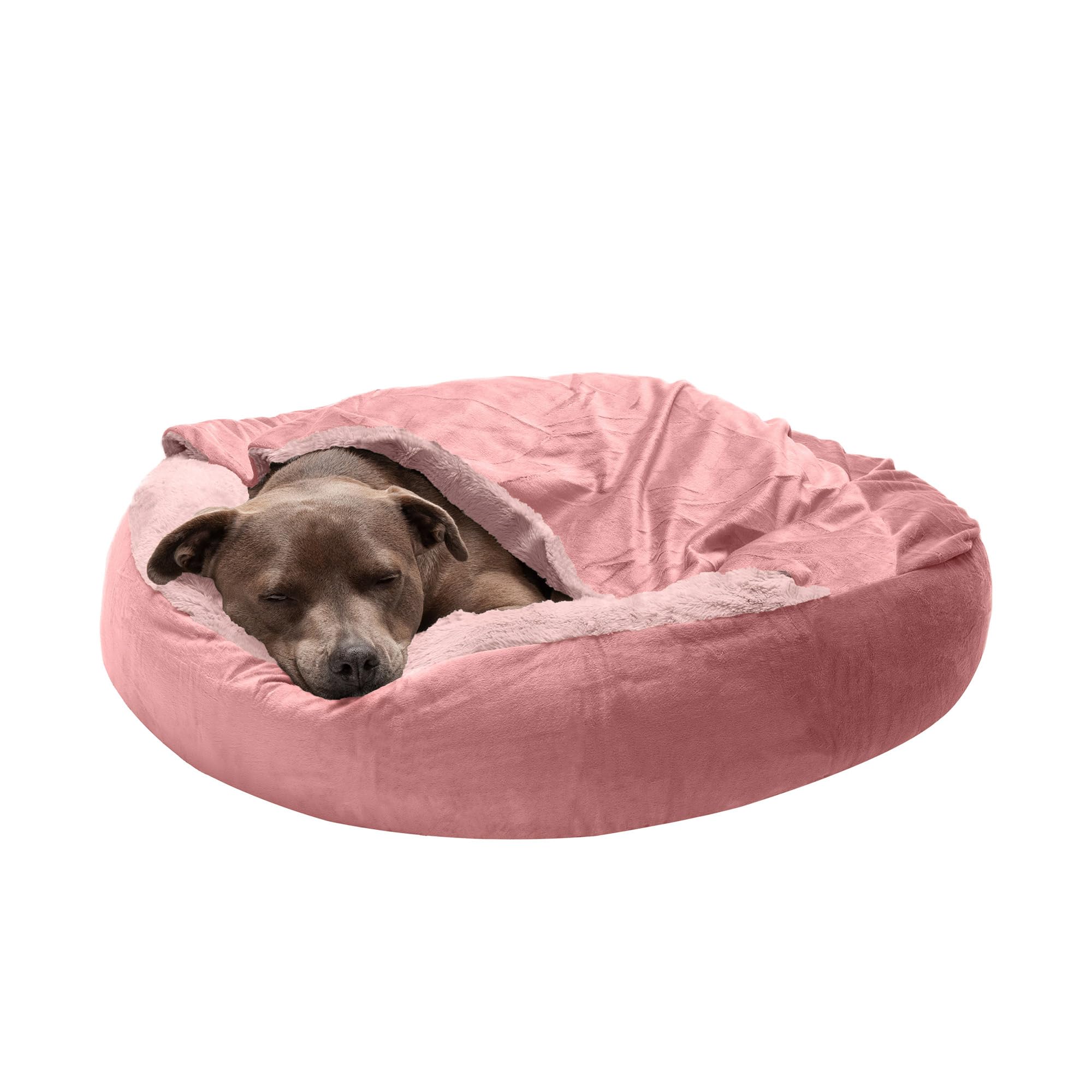 Furhaven 27 Inch Round Calming Donut Dog Bed