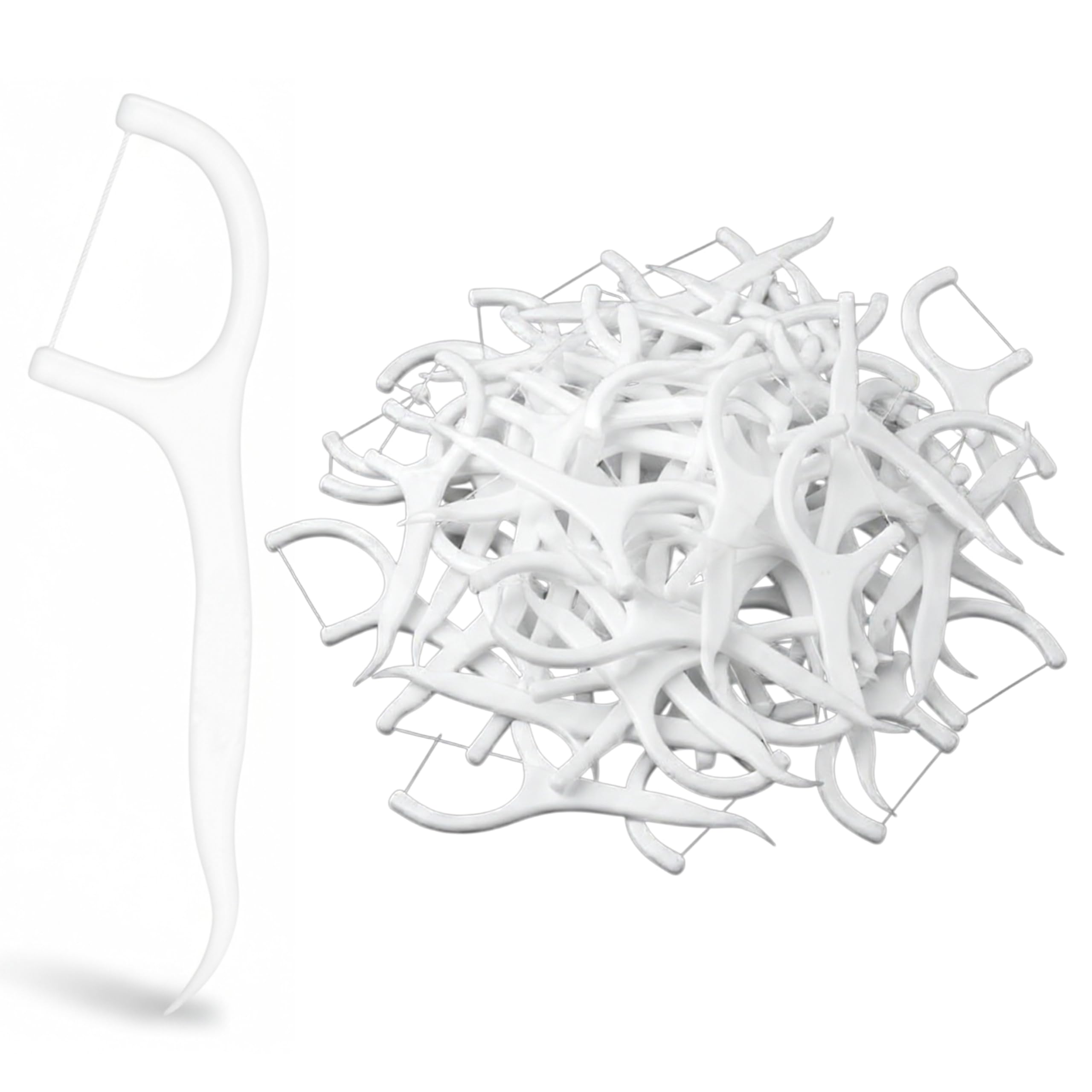 TEMPERIA (100 Pcs) Dental Floss Toothpick Sticks - Flosser for Teeth Cleaner - Tooth Flossing Thread Cleaning Kit for Clean Teeth, Fresh Breath and Healthy Gums (MN01)-image-12