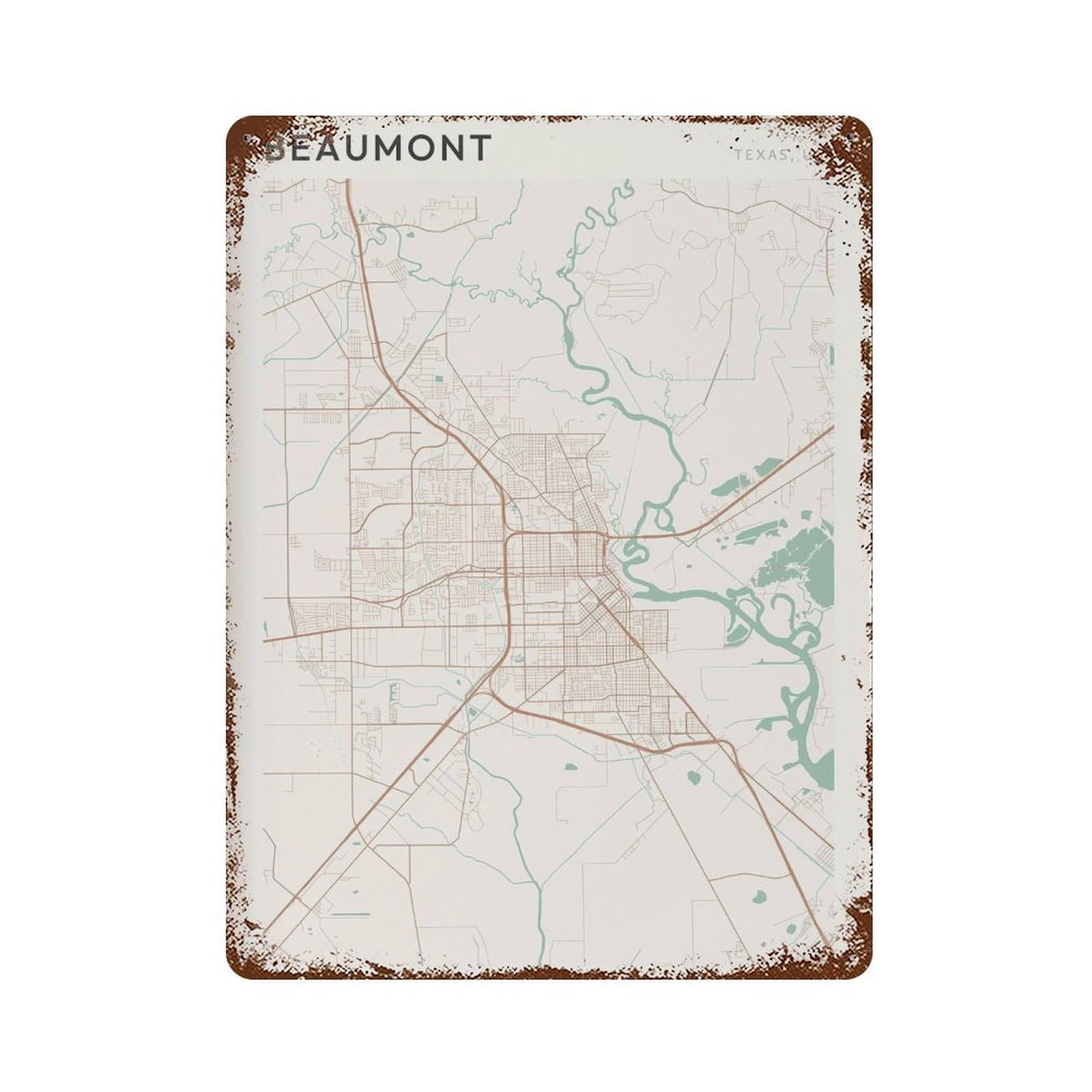 xiaoxiaoshen Beaumont Map Texas Travel Gift Scandi (2) Wall Decor Art Metal Tin Poster Modern Home Decor Art Home Bar Shop Decorations Vintage Sign 40x30cm