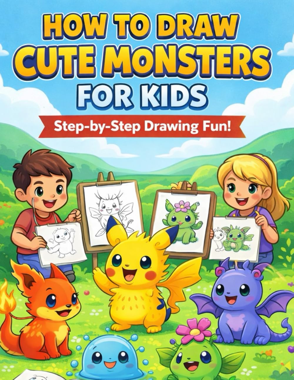 HOW TO DRAW CUTE MONSTERS FOR KIDS: Step-by-Step Drawing Fun!