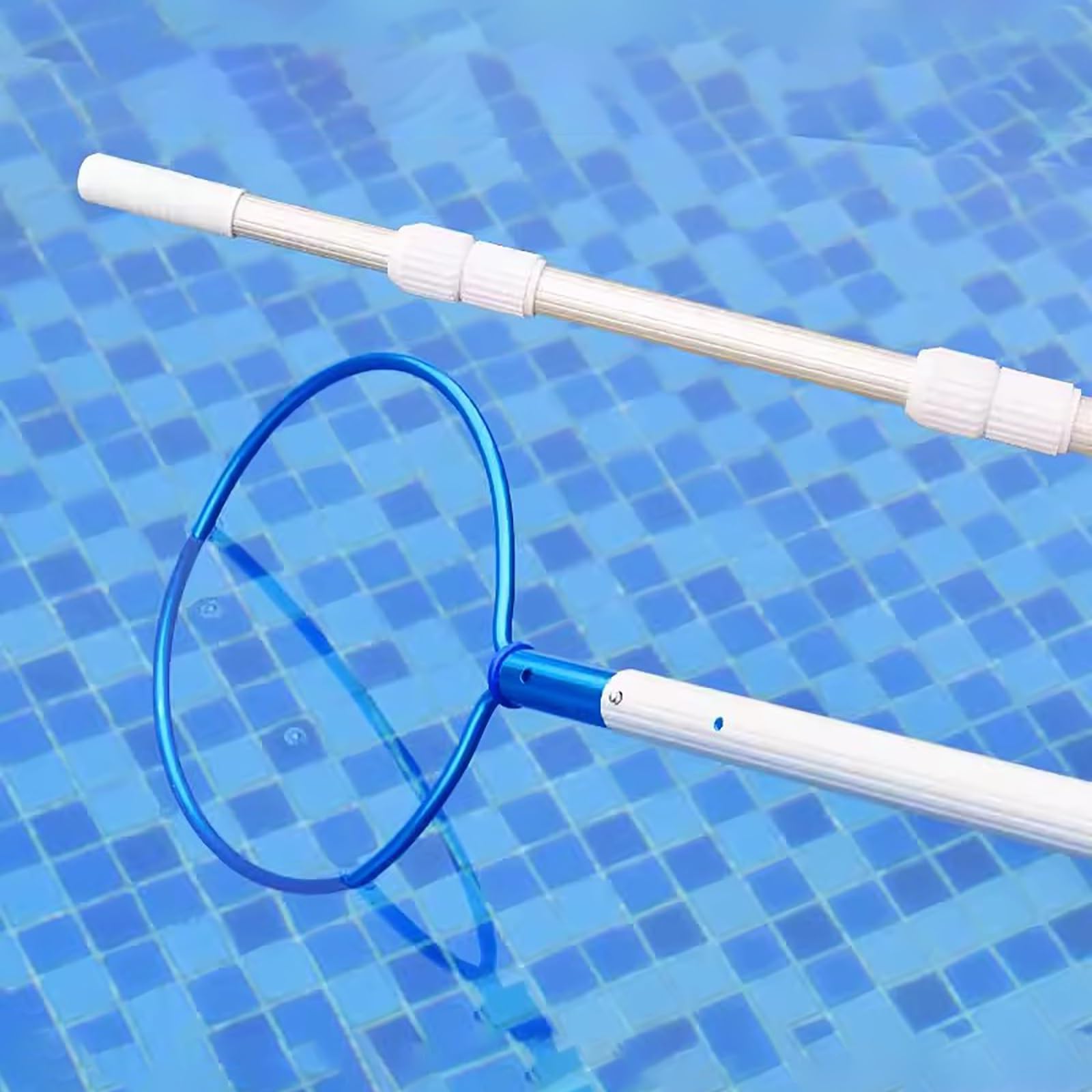 Gancho de seguridad para piscinas familiares y playas con mástil extensible de aluminio