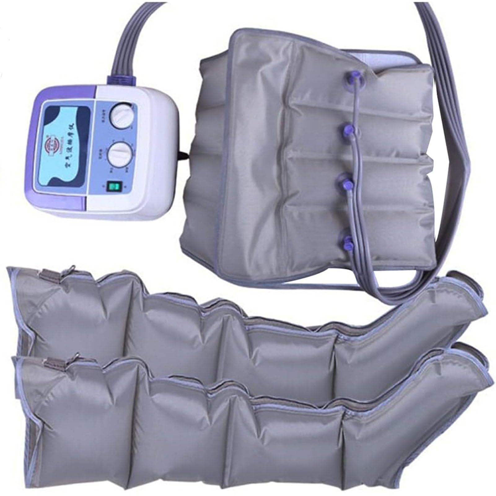 4-Kammer-Ganzkörper-Lymphdrainage-Massagegerät, Luftkompressions-Bein- und Fußmassagegerät, Schmerzlinderung für Taille, Beine und Arme, mit Wadenmassagefunktion und Timerfunktion