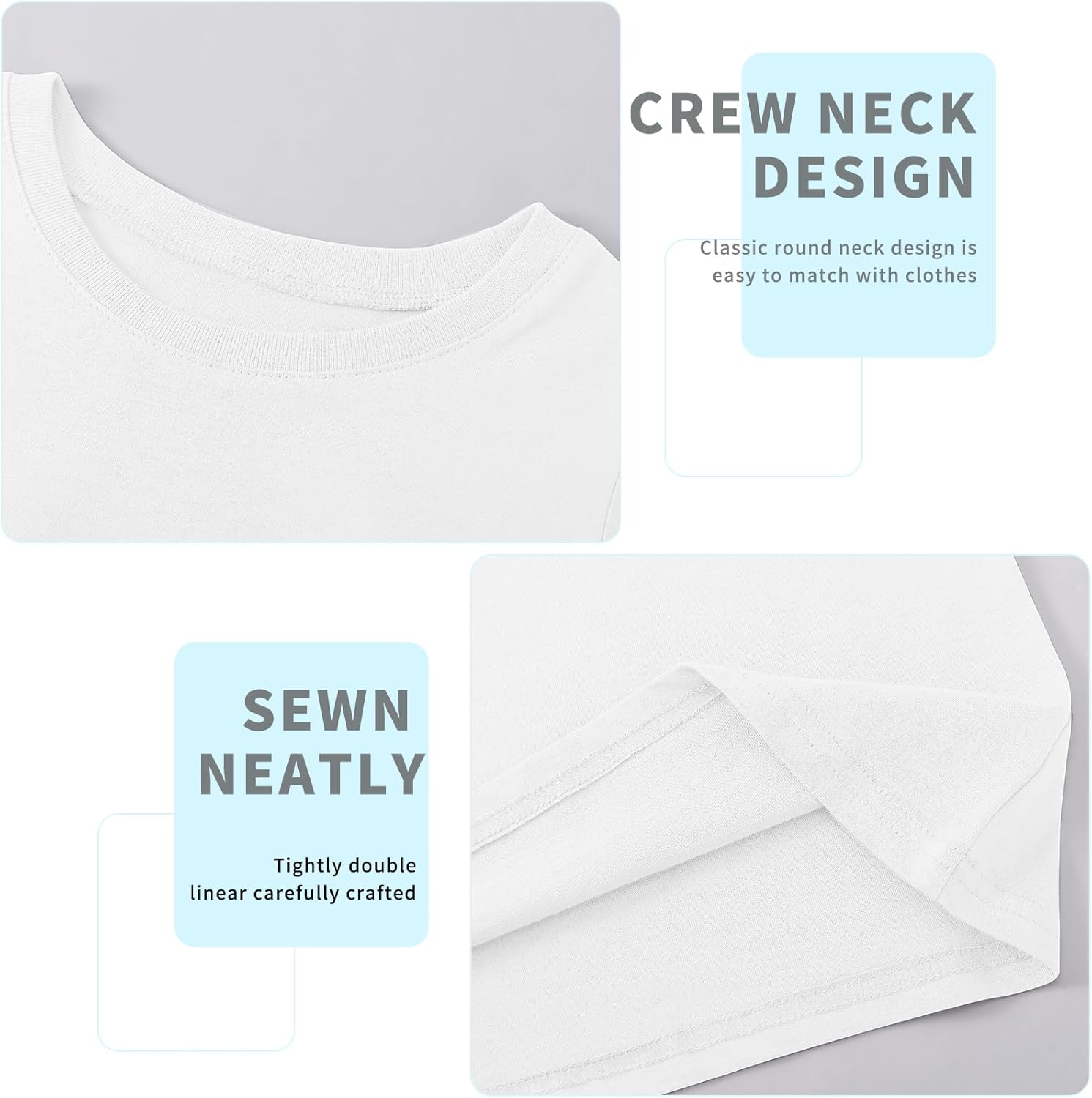 2 Pack Girls/Toddlers Cotton T-Shirts Crewneck Short Sleeve Summer Tops Kids Clothes Tees（2T-14Y） - Image 3