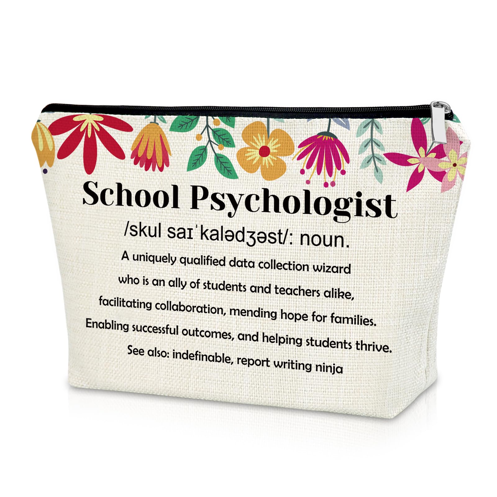 School Psychologist Gift for Women Makeup Bag Psychology Gifts for Daughter Sister Best Friend Thank You Gifts for Psychiatrist Student Cosmetic Bag Mental Health Gift for Her Travel Pouch