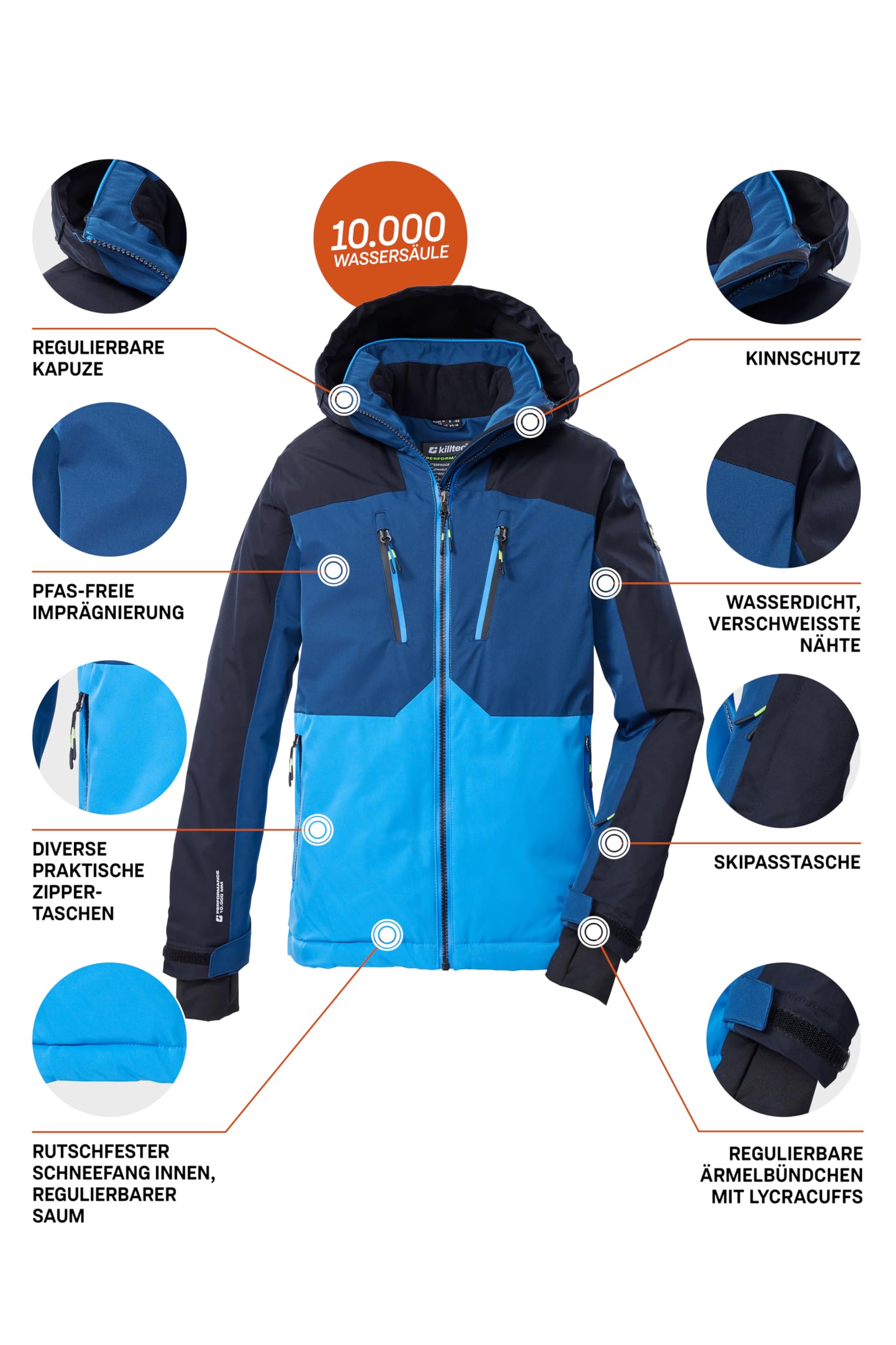 Killtec Ksw 190 Bys Ski Jckt Chaqueta de esquí/chaqueta funcional con capucha y protección contra la nieve Niños