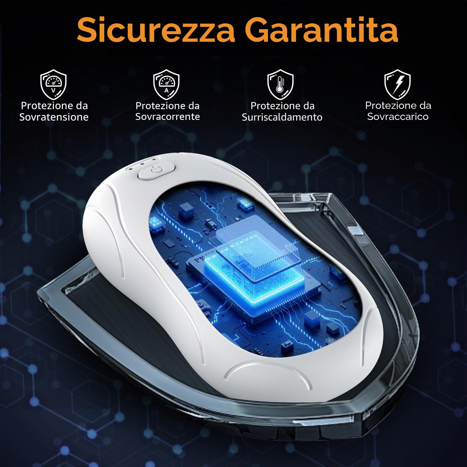 Scaldamani Ricaricabile, 2 Pack Elettrico Portatile, Durata Elettrico Tascabile Scaldamani con 3 Livelli di Calore per Esterno, Campeggio