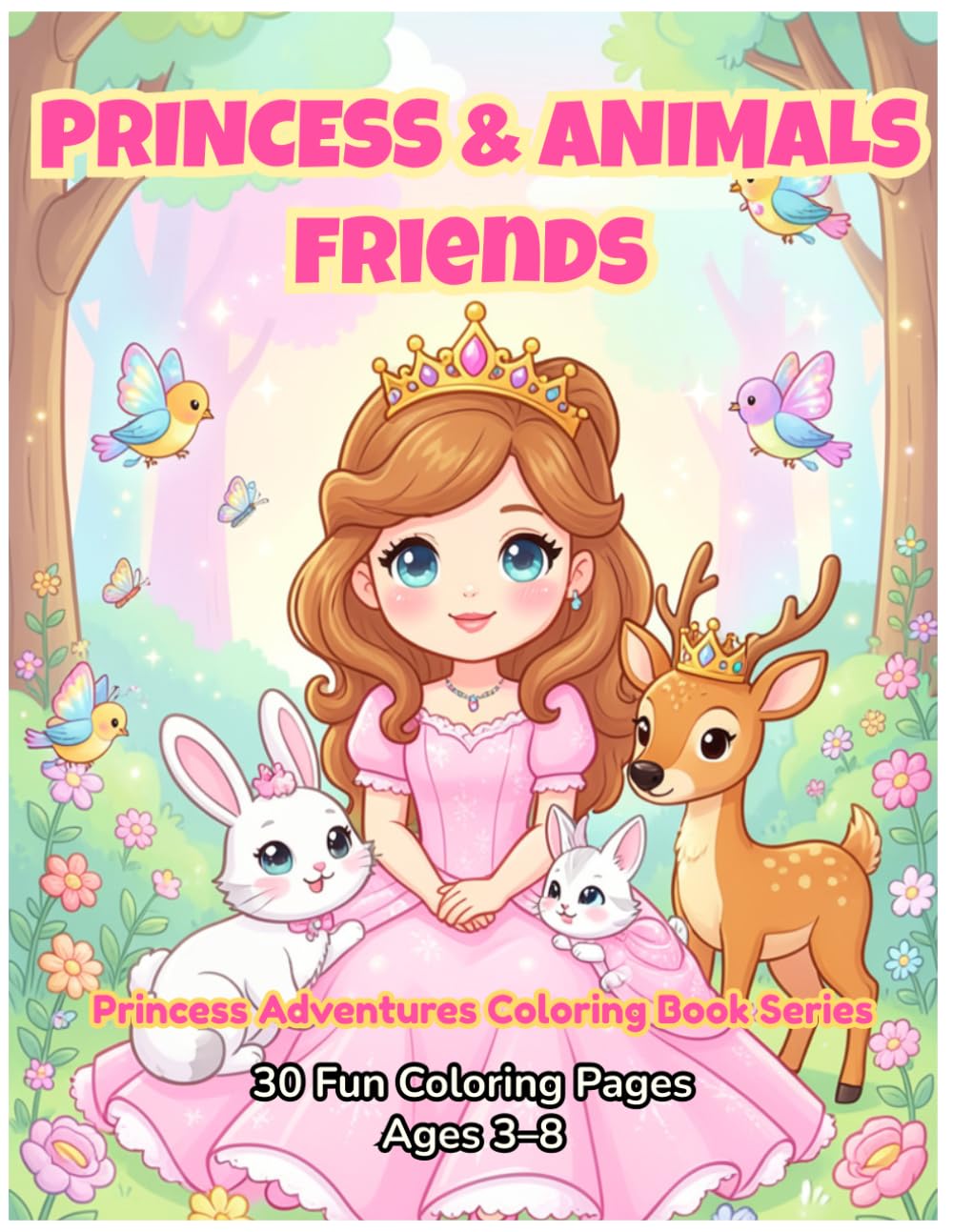 Princess & Animals friends (Princess Adventures Coloring Book Series)