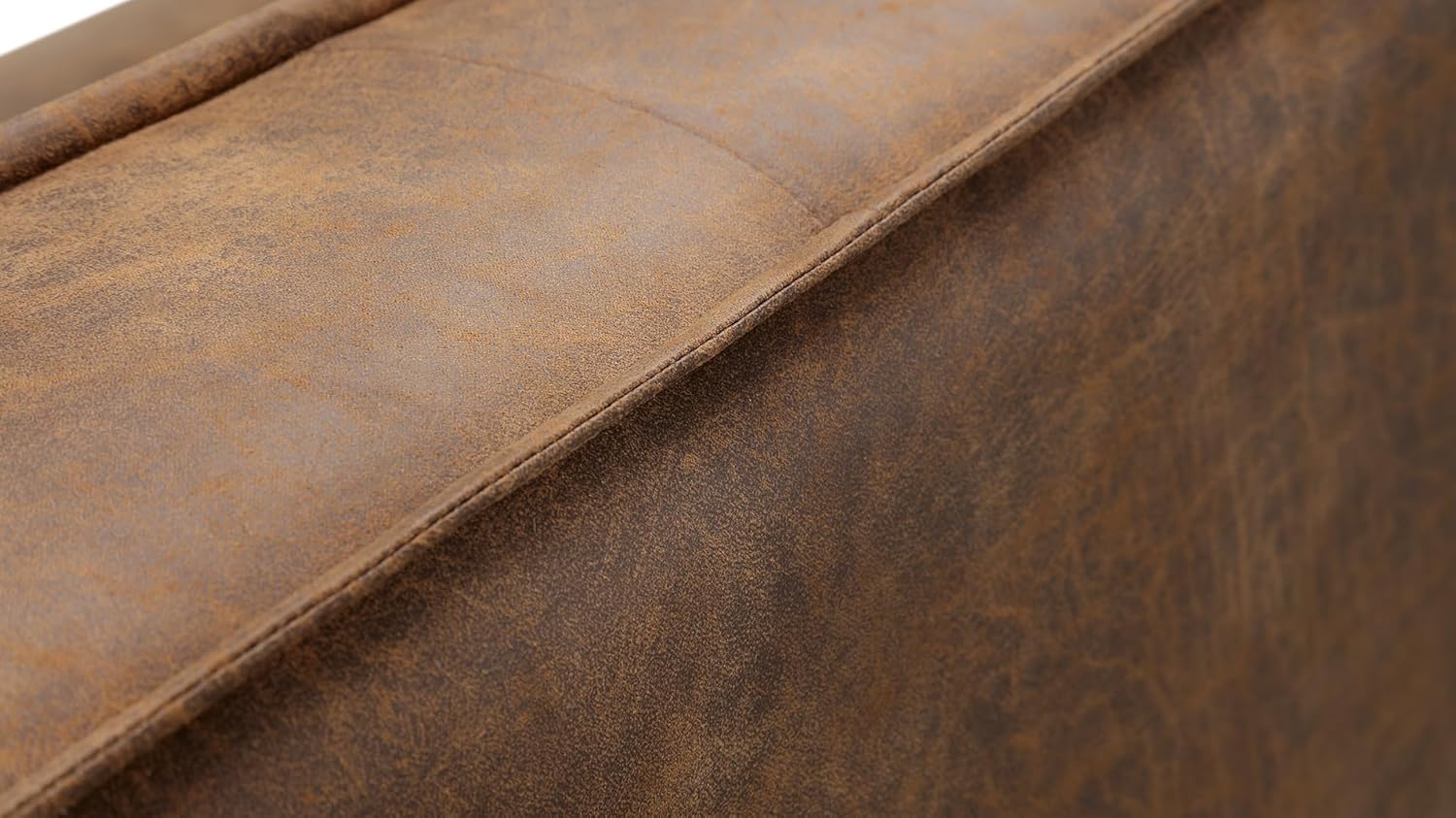 CHERS 83.3" Mid Century Modern Sofa, Luxury French Mixed Fabric Couch with Tight Back, Square Armrest Lounge Sofas for Living Room, Apartment, Bedroom, Office, Chestnut