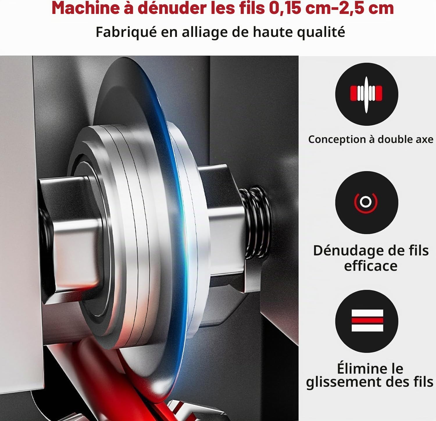 Automatique Denudeur de Cable Electrique pour câble 1-25 mm, Machine a Denuder Le Cuivre, Outil à Dénuder Les Déchets de Câbles pour Le Recyclage Des Fils