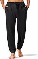 Ekouaer Men's Lightweight Jogger Pajama Pants - Comfy Sleep Lounge Bottoms with Drawstring, Pockets & Stretch
