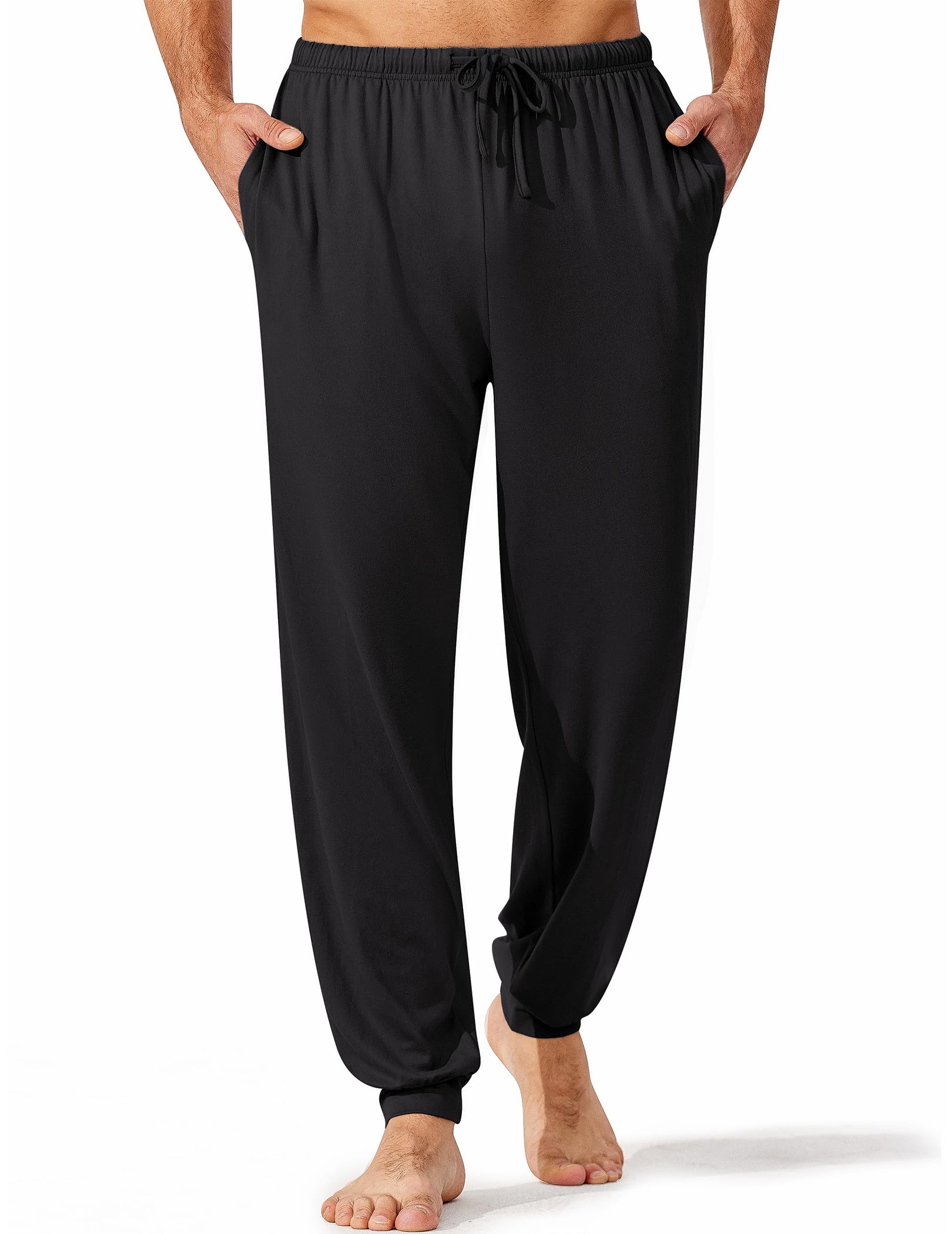 Men's Pajama Pants, Lightweight Loungewear, Comfy Jogger Sleep Pant Long Pj Bottoms with Drawstring & Pockets-image-14