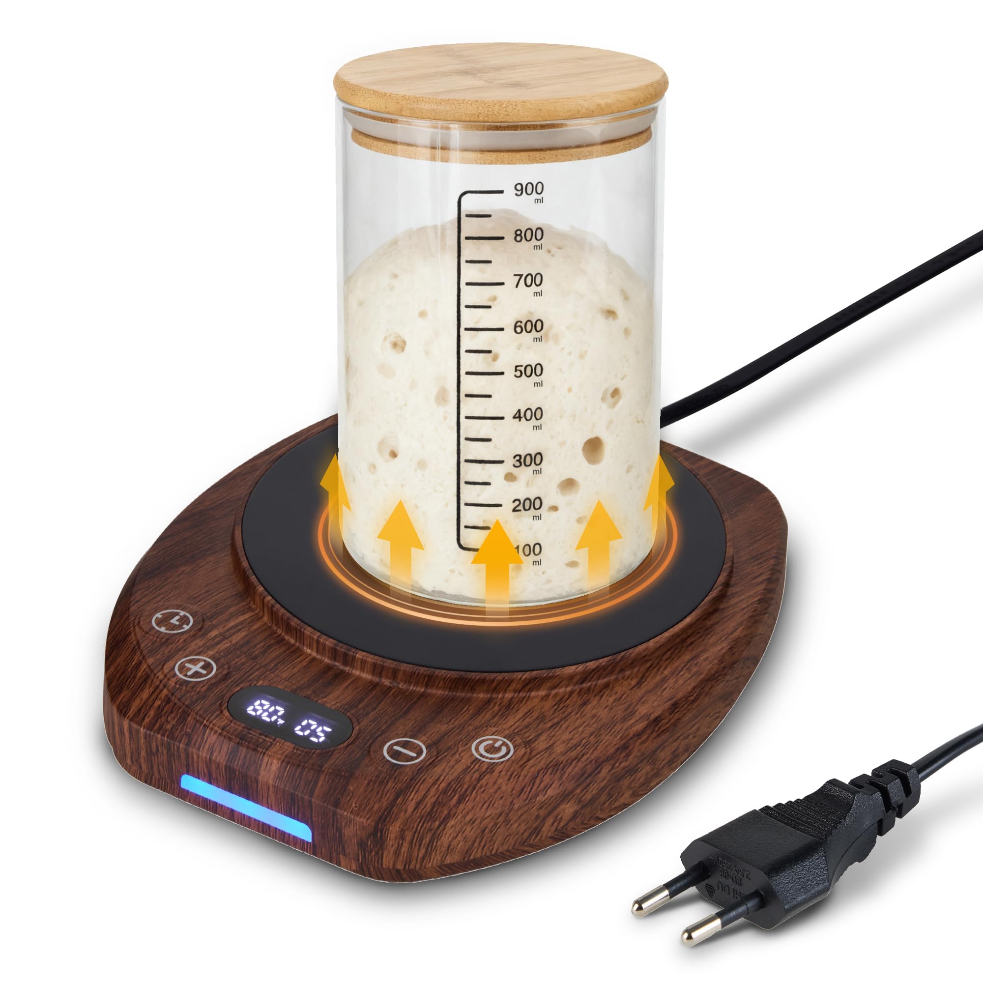 Sauerteig Starter Wärmer Thermostat Steuerung (21-49°C/70-120°F) 24-Stunden Einstellbarer Timer Sourdough Proofing Brot Backwärmer für Sauerteigfermentation & Haus Backen
