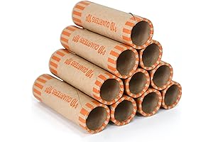 Quarter Machine Wrappers Coin Rolls - 72 Rolls, 720 Quarters