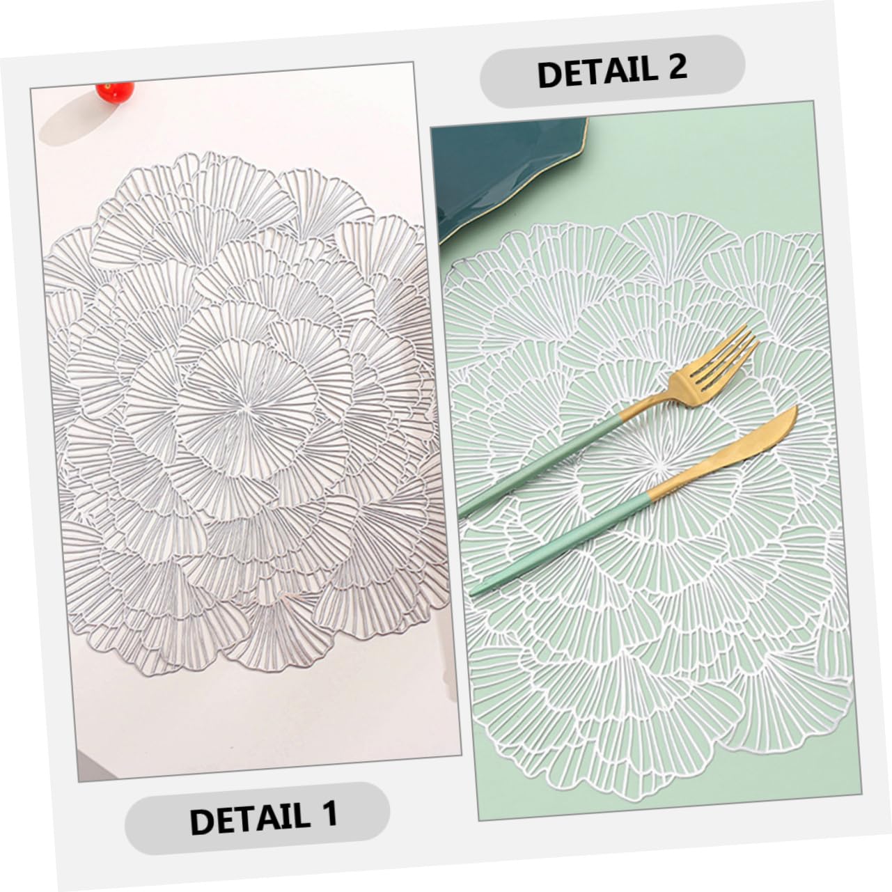 12piezas Manteles Individuales De Flores Artificiales Aislantes para Cuencos Mantel Decorativo Posavasos