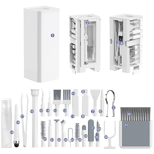 32-in-1 Electronics Cleaning Kit, Compact Carry Case