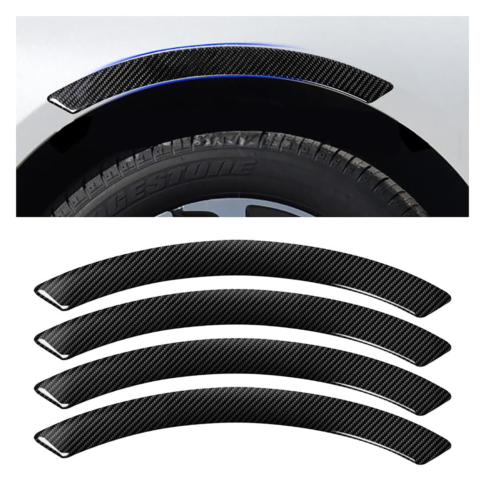 4 Pezzi Suave Fender Protector para HRV | Hybrid 2022-2024 2025 2026, Protector De Borde De Rueda Fibra Carbono, Tira Recorte Arco Ceja Rueda Coche
