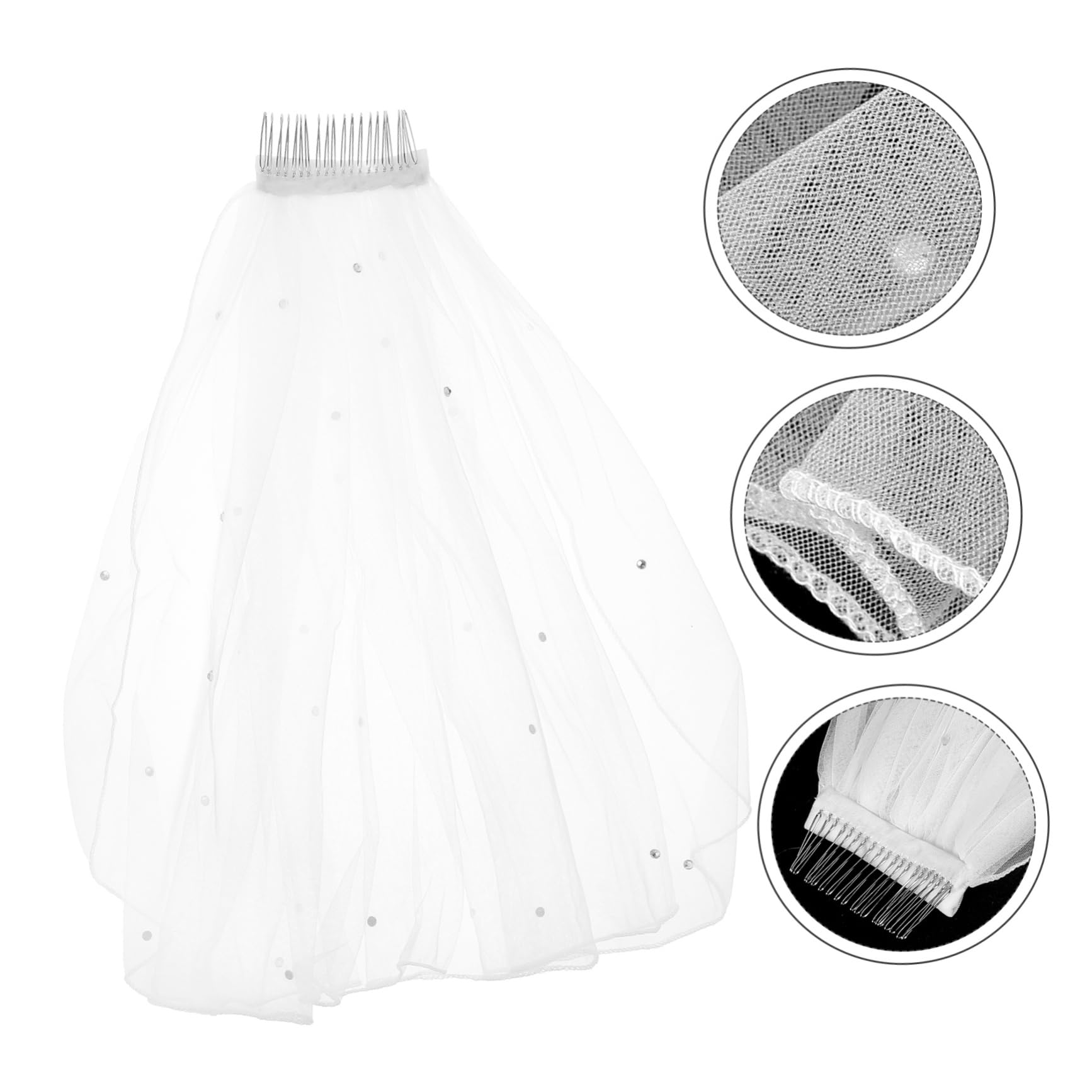 4piezas Velo De Novia De Tul Peine Para Despedida De Soltera y Bodas Accesorio De Cabello Elegante Para Resaltar Tu Estilo y Atractivo
