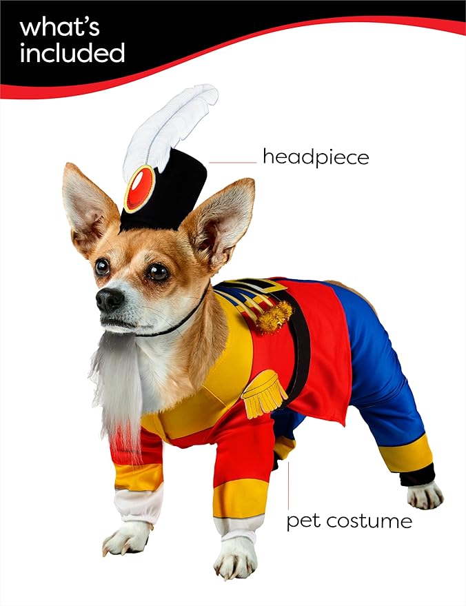 Disfraz de Cascanueces para Perro o Gato, Talla Small miniatura 2