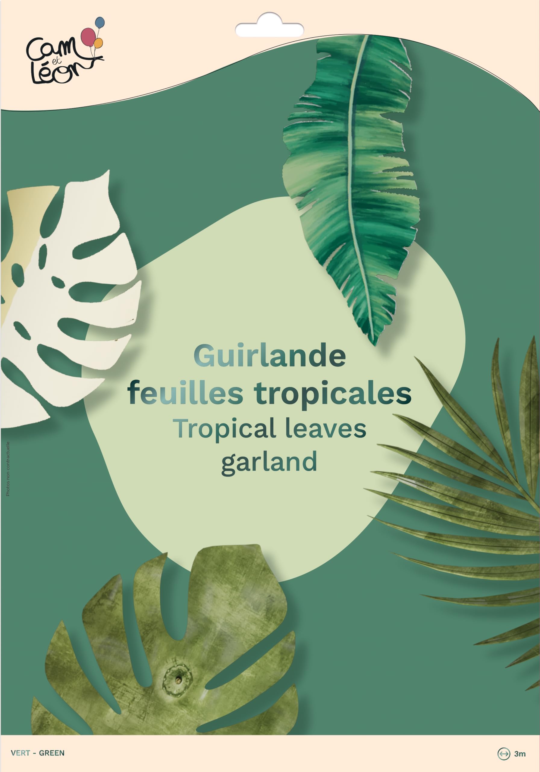 P'tit Clown re22616 Tropical Leaves Garland - Image 3