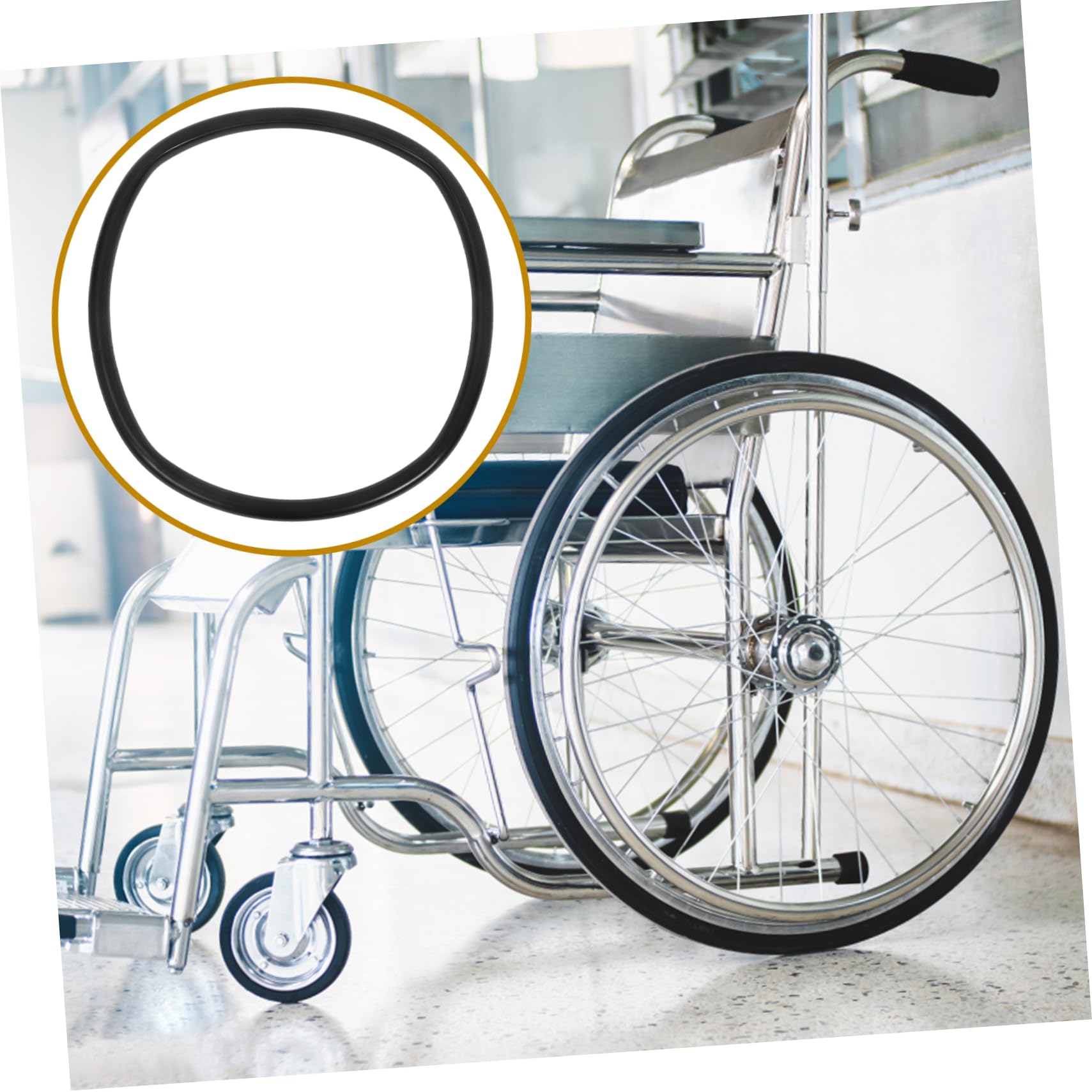 Anneome Copertura in Gomma Siliconica Antiscivolo per Anello di Spinta Sedia a Rotelle, Nero, Flessibile,