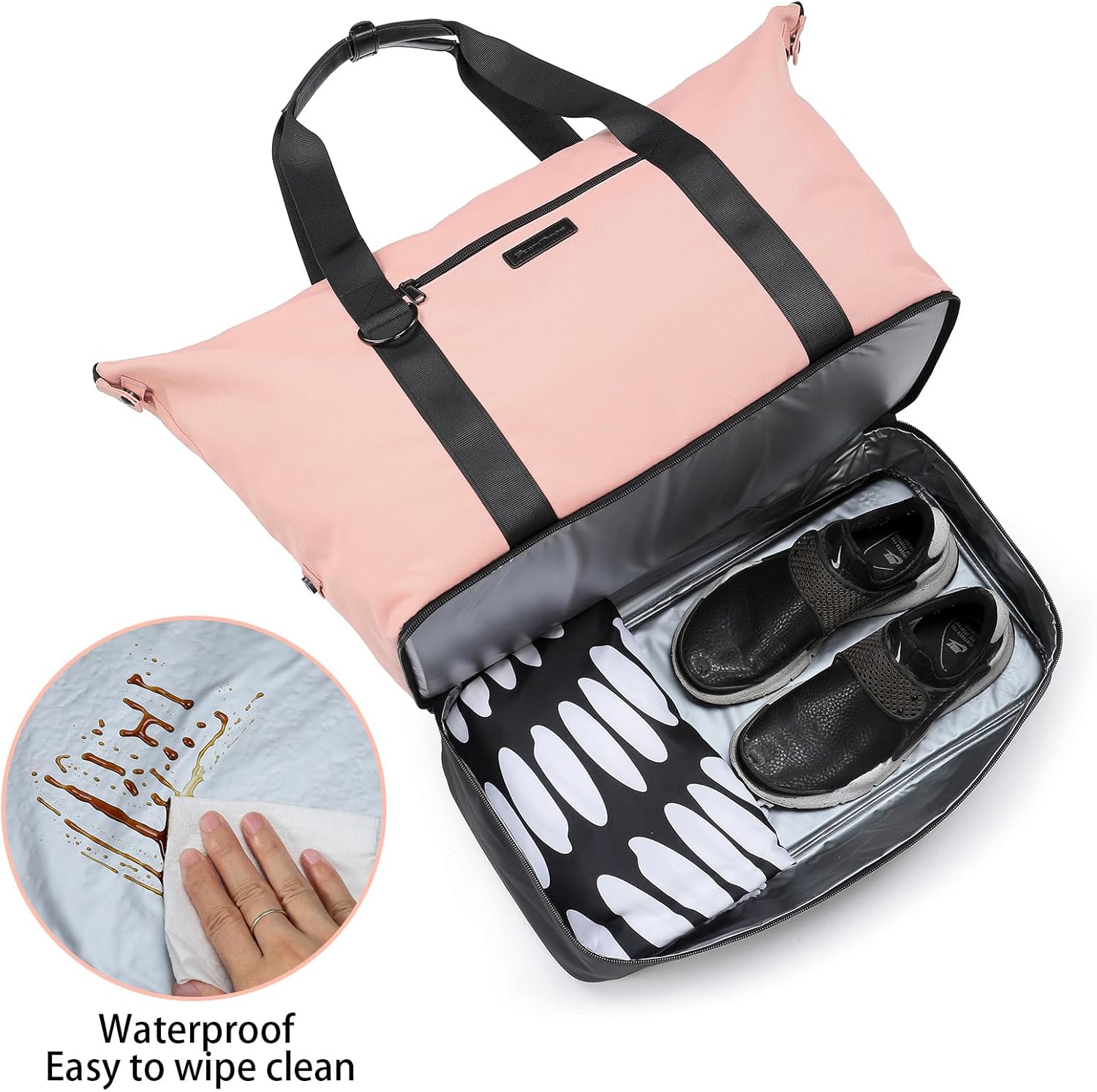 Travel Duffle Bag Weekender Bag with Shoe Compartment, Waterproof Travel Bag, Carry on Overnight Tote Bag - Image 2