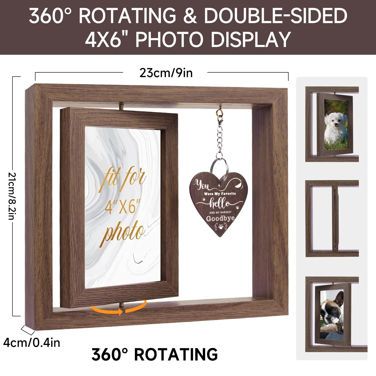 Jecten Dog Memorial Picture Frame, Pet Memorial Gifts for Loss of Dog, Dog Picture Frames 4x6, in Memory of Dog Picture Frame, Dog Remembrance Picture Frame, Dog Passed Away Gift for Pet Lovers