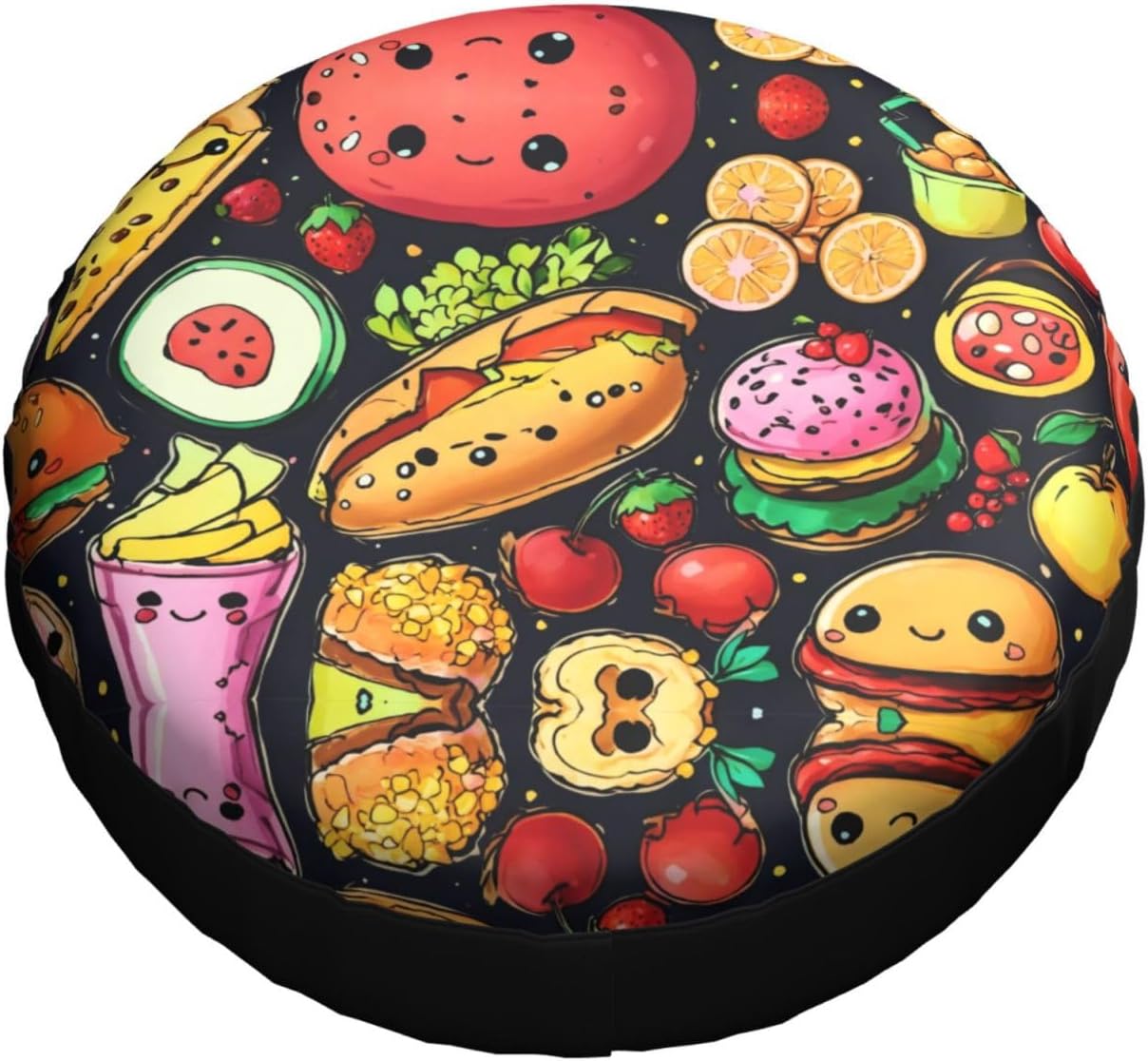Healthy Food Print Tire Cover Universal Spare Wheel for Trailer Rv SUV Truck Camper Travel Accessories