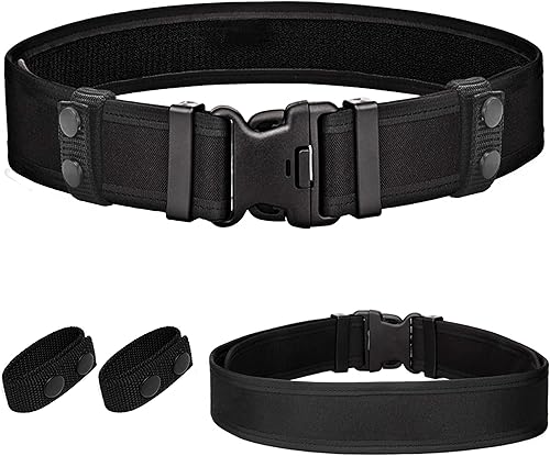ZENGSUSU Cinturones tácticos para hacer cumplir la ley para cintura de 27 a 45 pulgadas, cinturón de pistola de policía para hombres y mujeres con 2