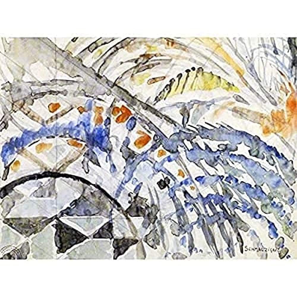 Schmalzigaug Abstract Composition Futurist Painting Unframed Wall Art Print Poster Home Decor Premium
