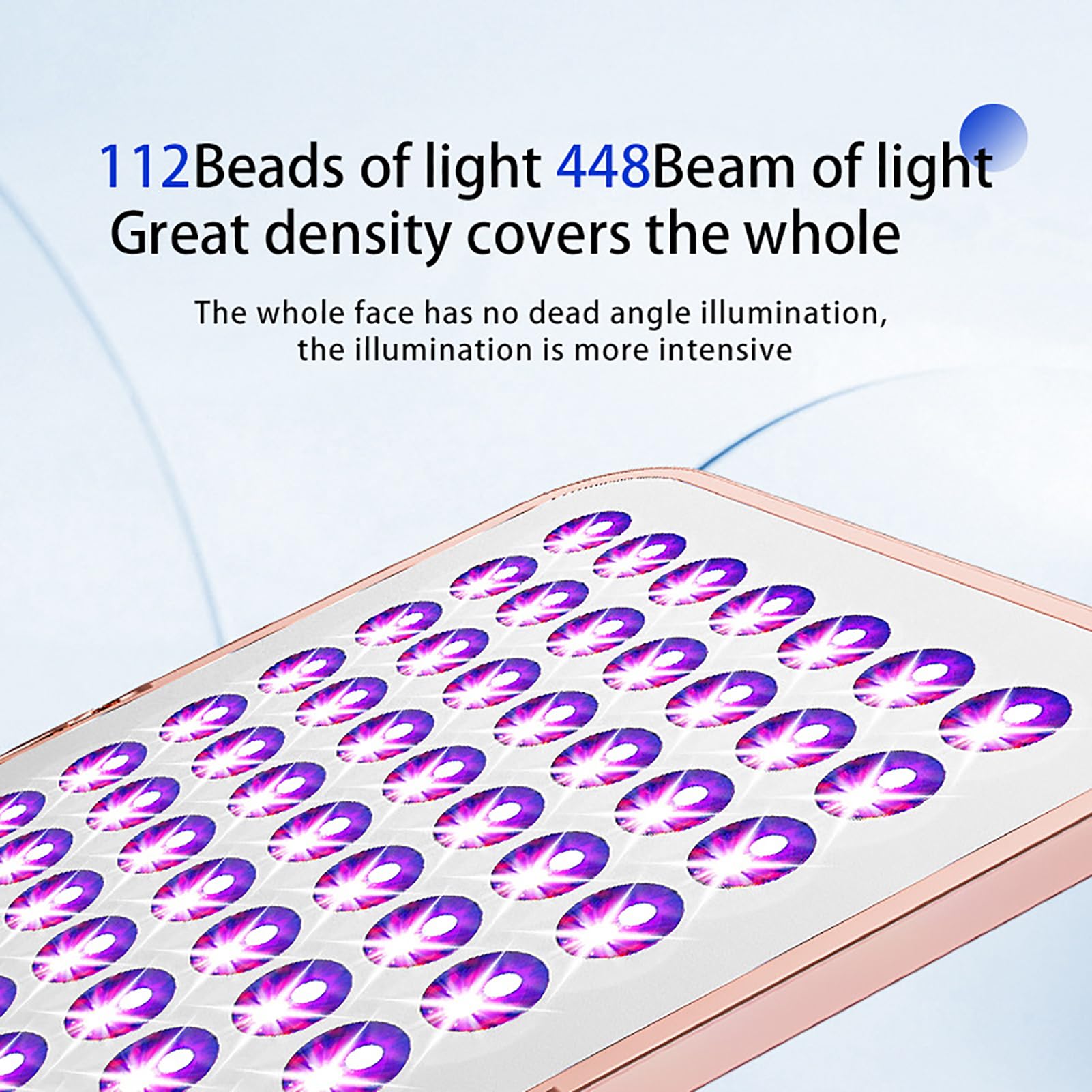GOURIXIN Terapia de luz roja Facial con diseño de Espejo, Dispositivos de Terapia de luz infrarroja de 460 NM, 590 NM, 640 NM y 950 NM, para aliviar la Fatiga Muscular