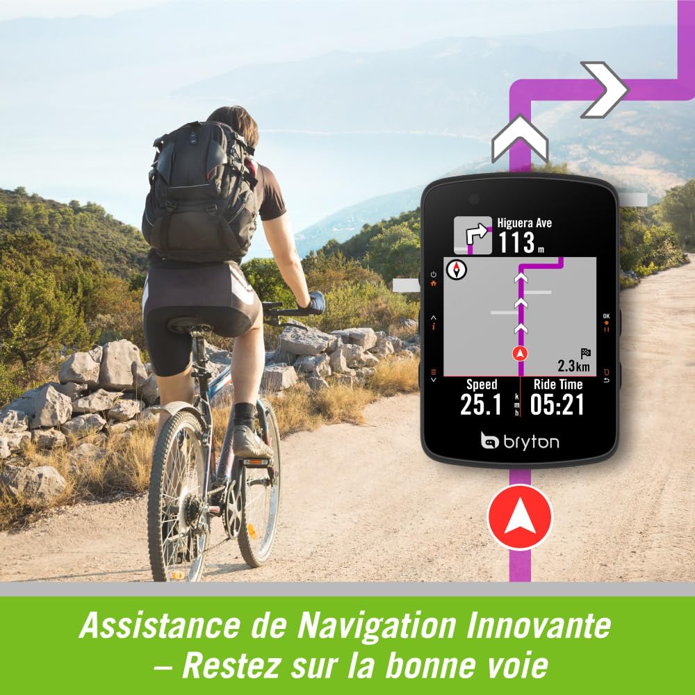 Bryton Rider 650/550 Compteur GPS pour vélo, écran Couleur 2,8", Navigation détaillée Virage par Virage, réglage Automatique de la luminosité, Compatible Bluetooth et Ant+
