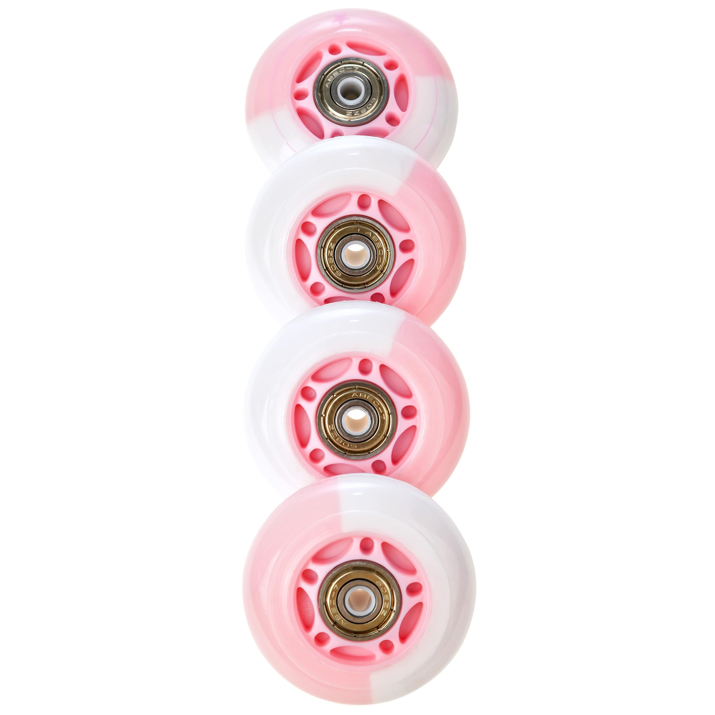 RAVEN Rollen LED leuchtende Ersatzrollen für Inlineskates mit Kugellager 64mm oder 70mm Set - 8 Stück (Etta Pink, 64mm (Set - 8 Stück))
