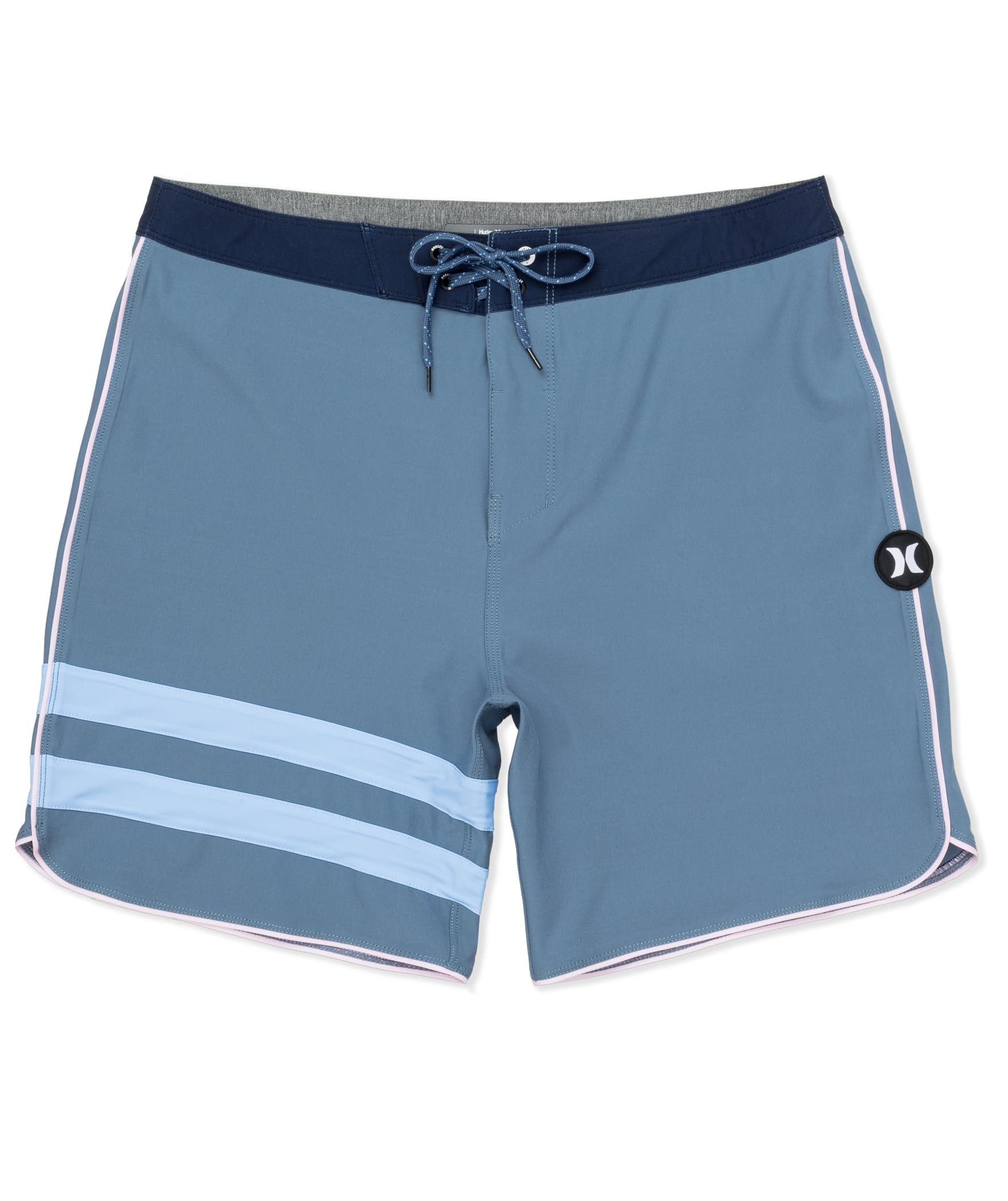 Hurley Mens Phantom Eco Block Party Solid 18 Board Shorts, Grey Teal, 30 EU
