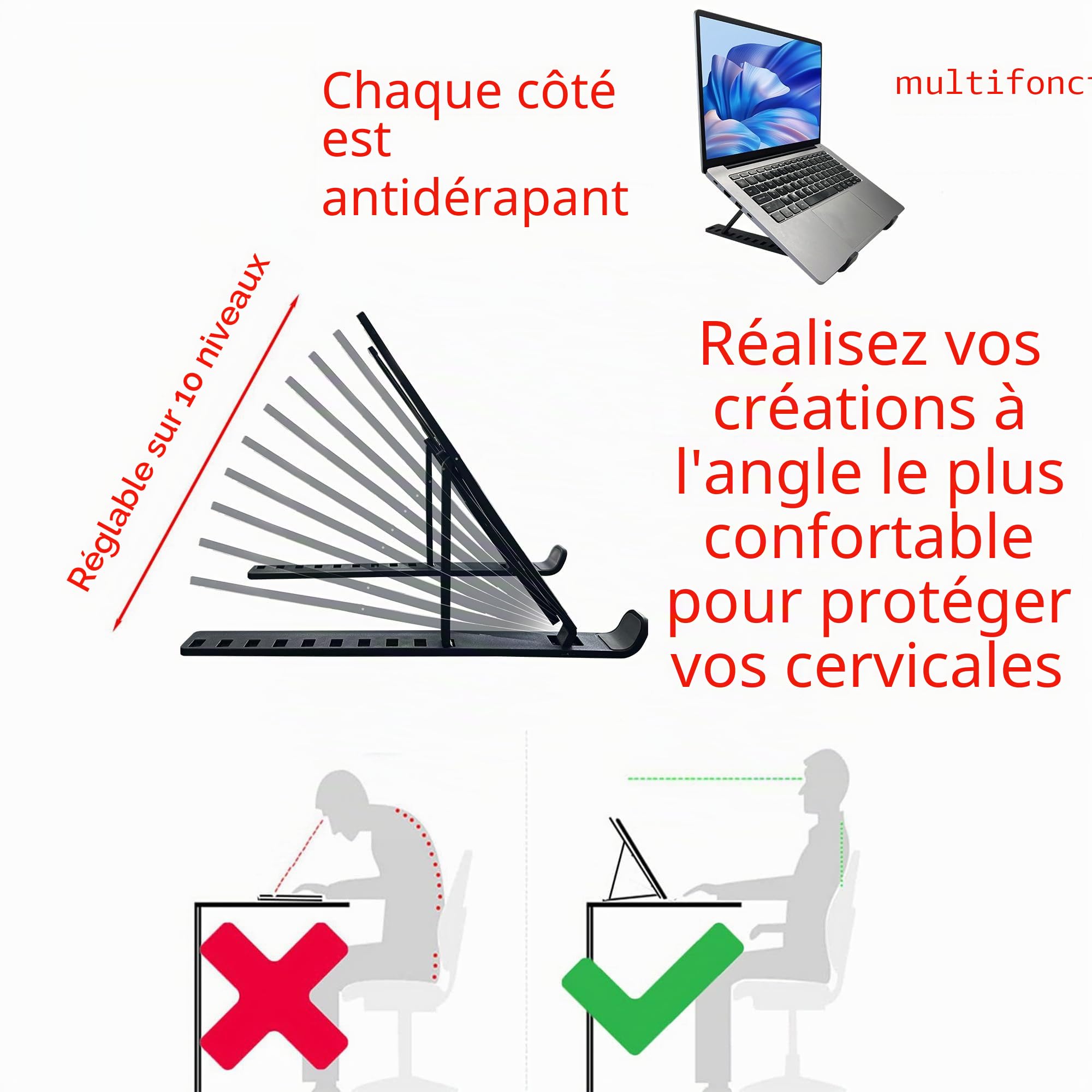 DONPODER Tablette Lumineuse A3,42×32 cm Table Lumineuse Dessin,Table Lumineuse A3 avec 10 niveaux de luminosité en continu Tablette Lumineuse A3 avec Support