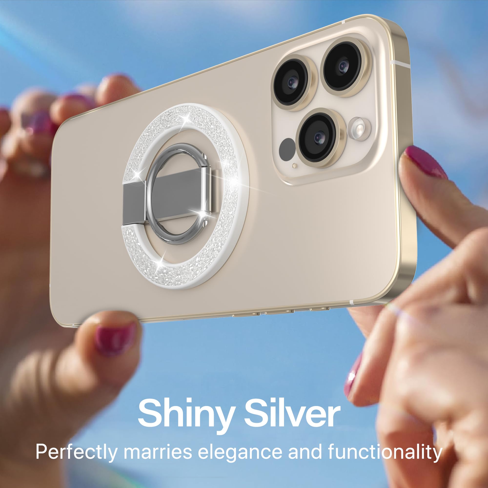 Eleganter Magnetischer Handy-Ringhalter Mit Strass – Starke Magnete Für IPhone 12-16 – Auch Als Ständer Nutzbar